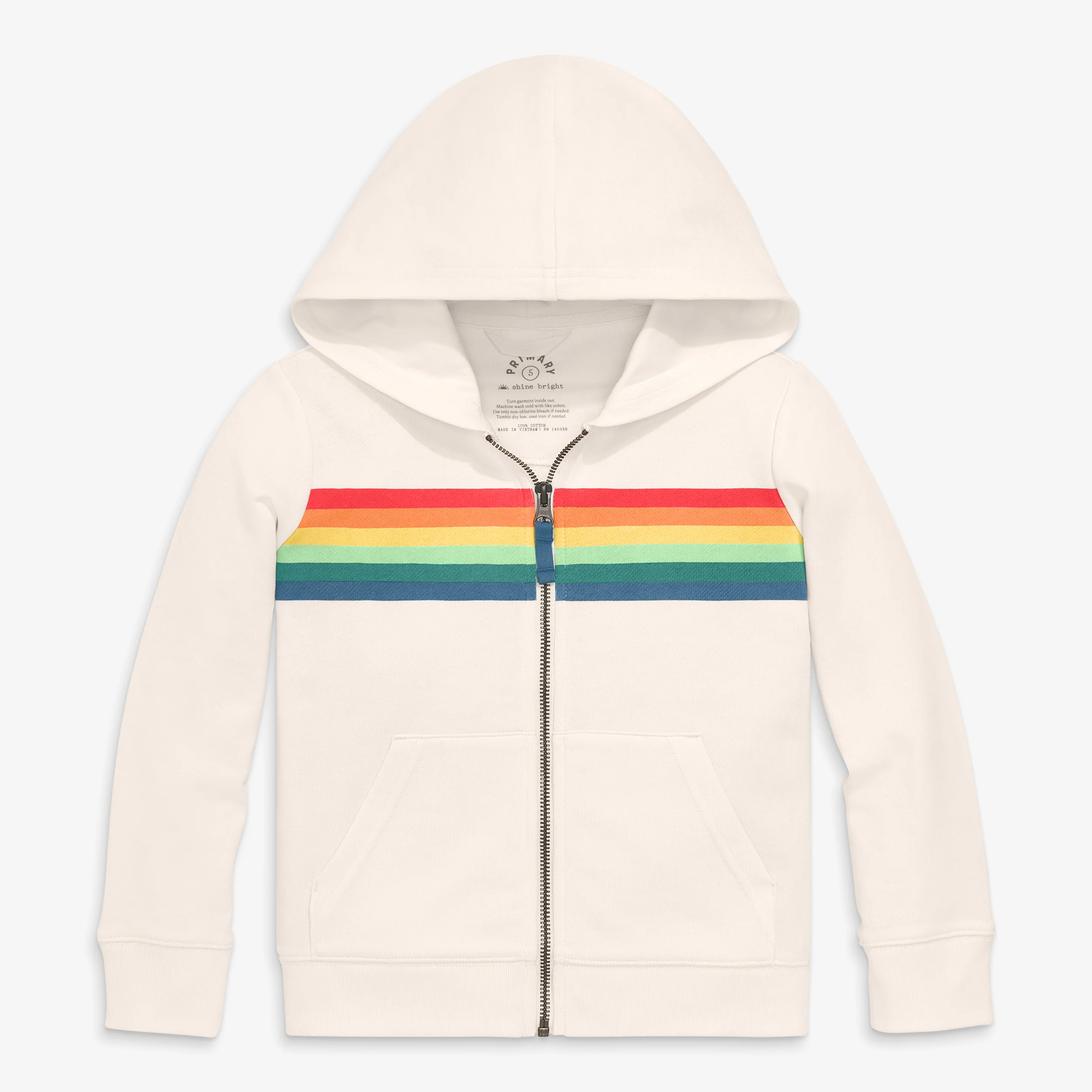 Clearance kids rainbow banner zip hoodie - Image 4