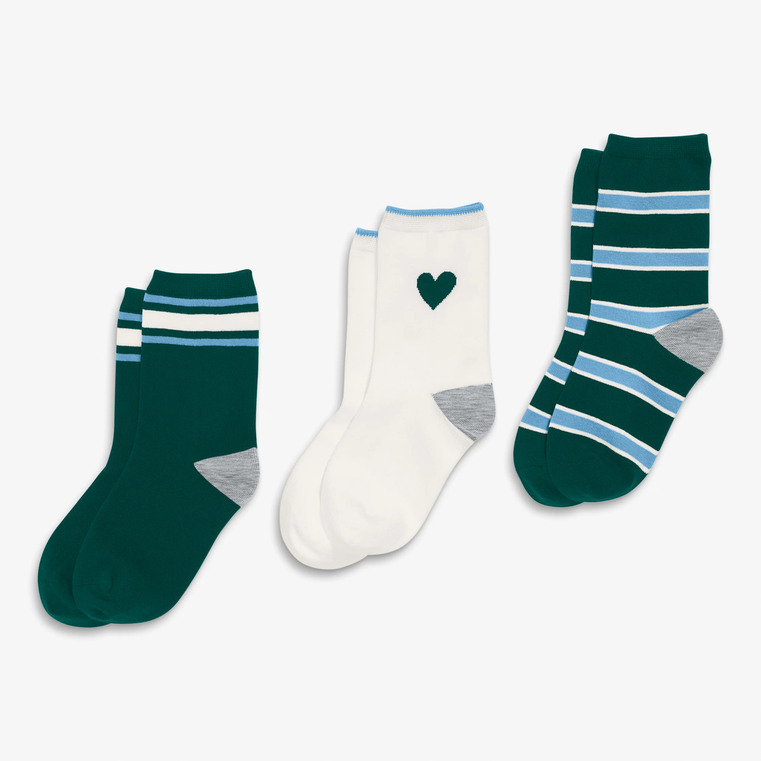 Clearance kids crew sock 3-pack in ivy mix