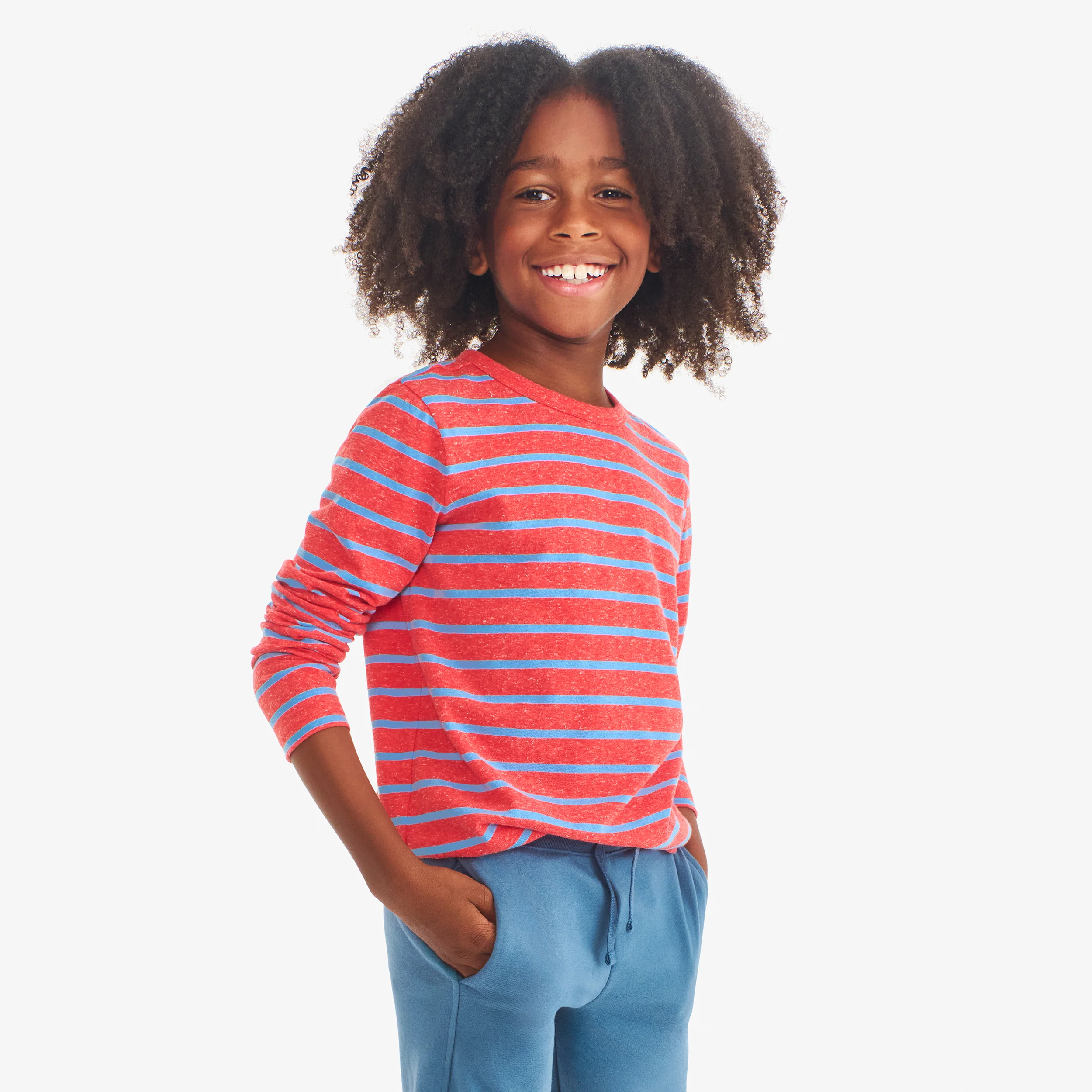 Kids heathered long sleeve stripe tee - Image 7