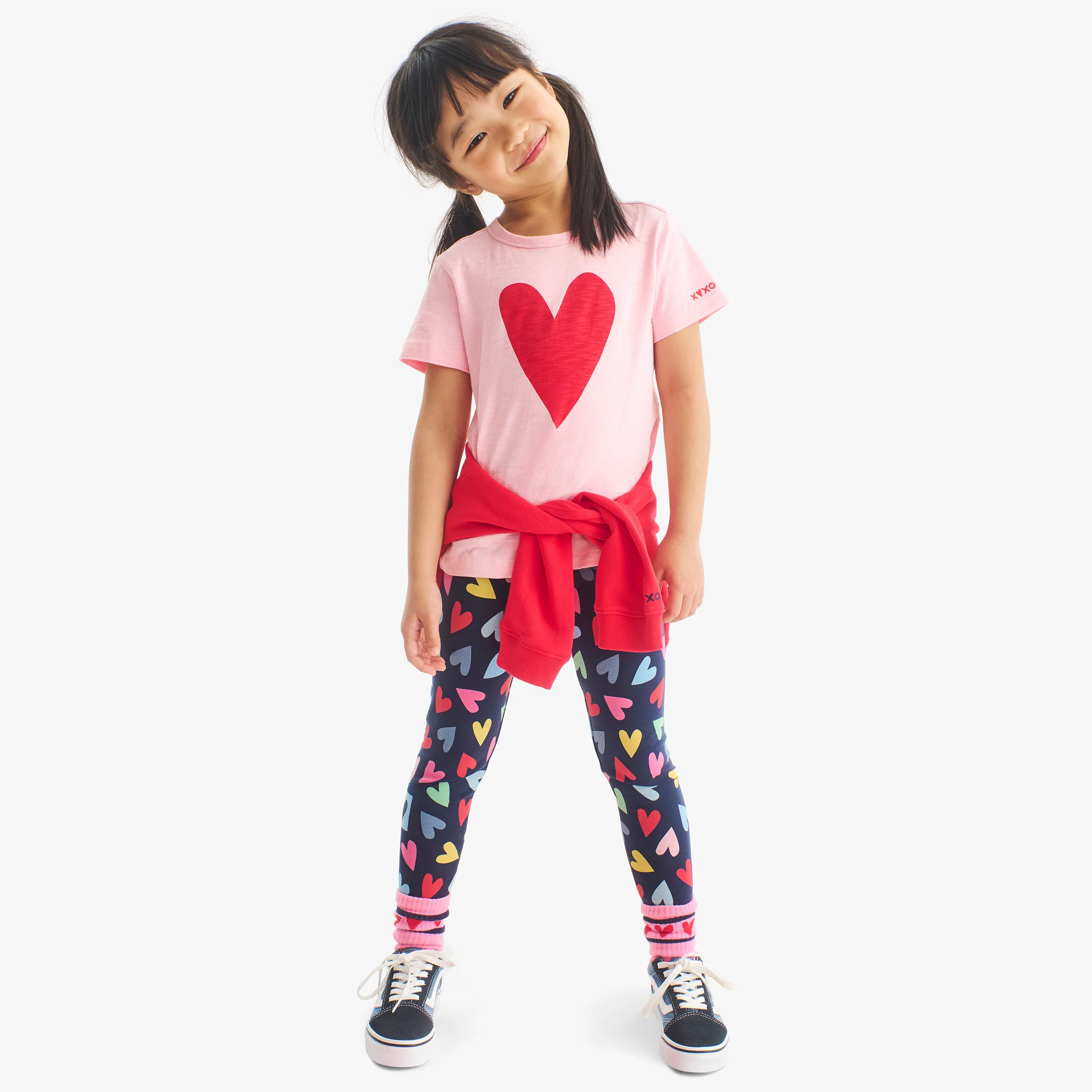 Kids classic legging in rainbow candy hearts
