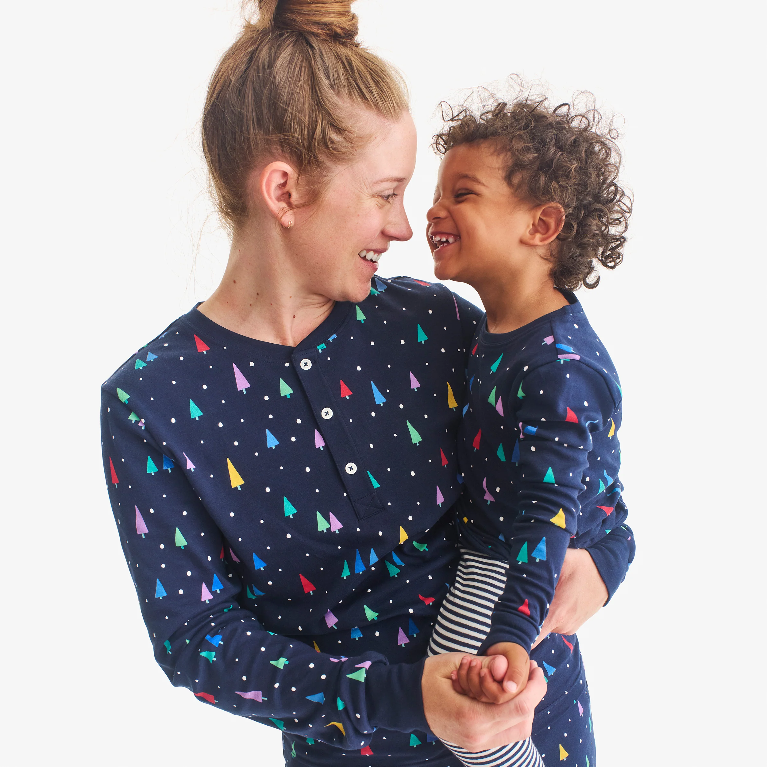Kids organic long sleeve PJ top in rainbow forest - Image 2