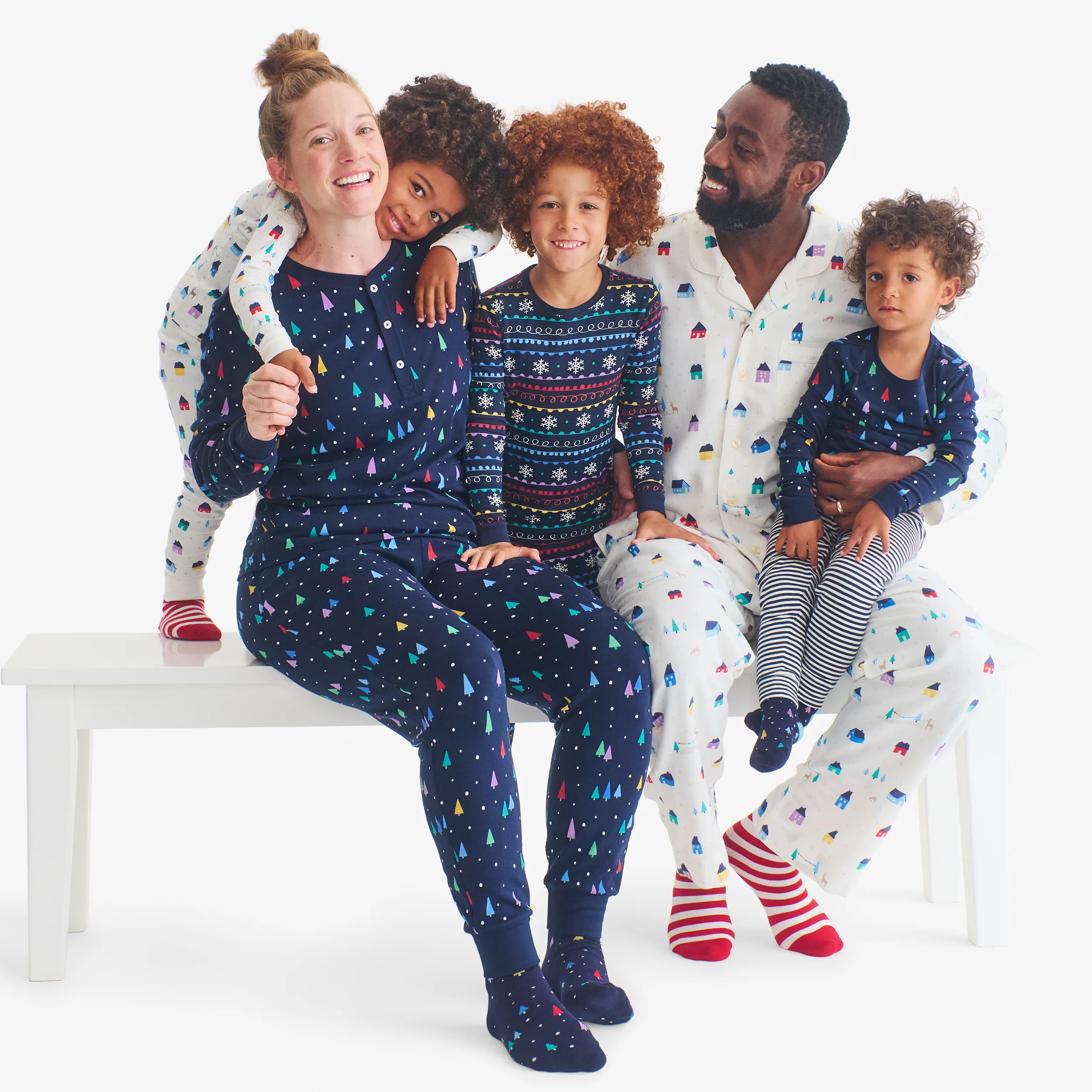 Kids organic long sleeve PJ top in rainbow forest - Image 3