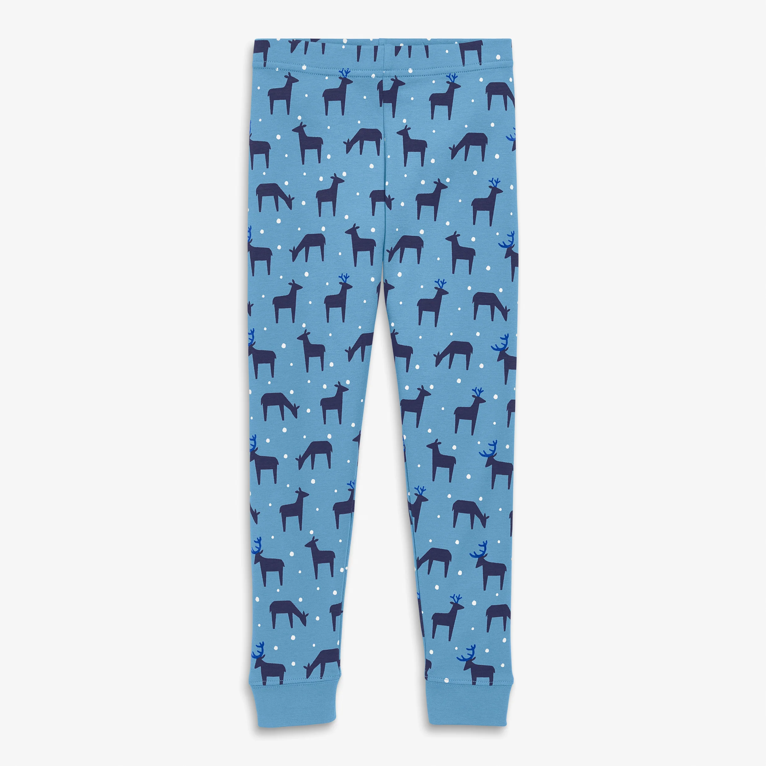 Kids organic PJ pant in snowy reindeer - Image 2