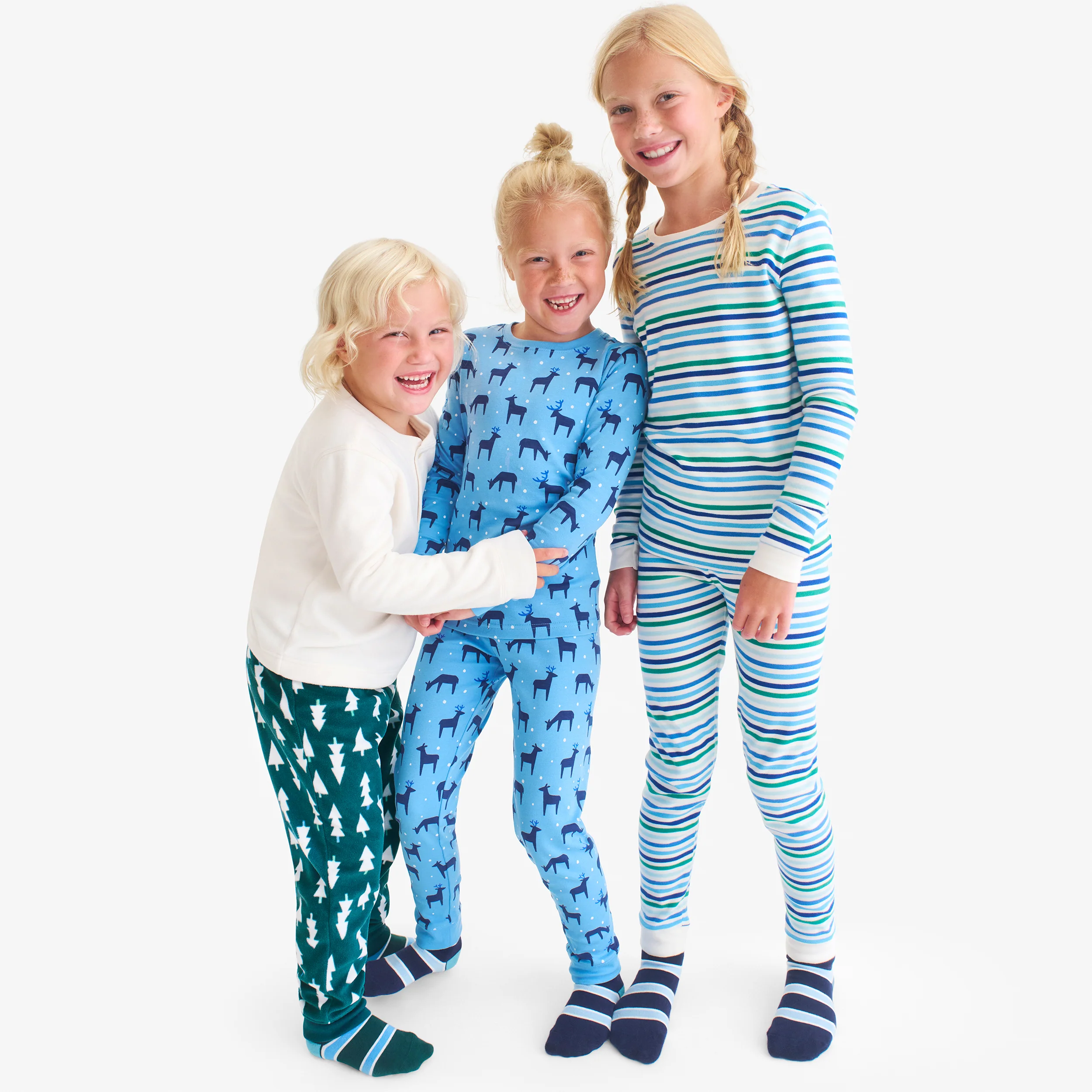 Kids organic PJ pant in snowy reindeer - Image 3