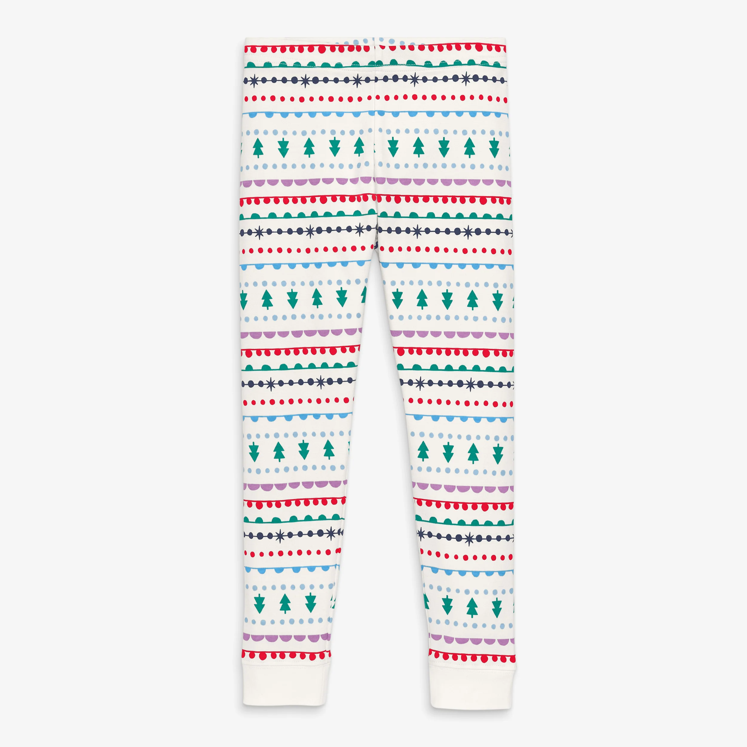 Kids organic PJ pant in merry ribbons