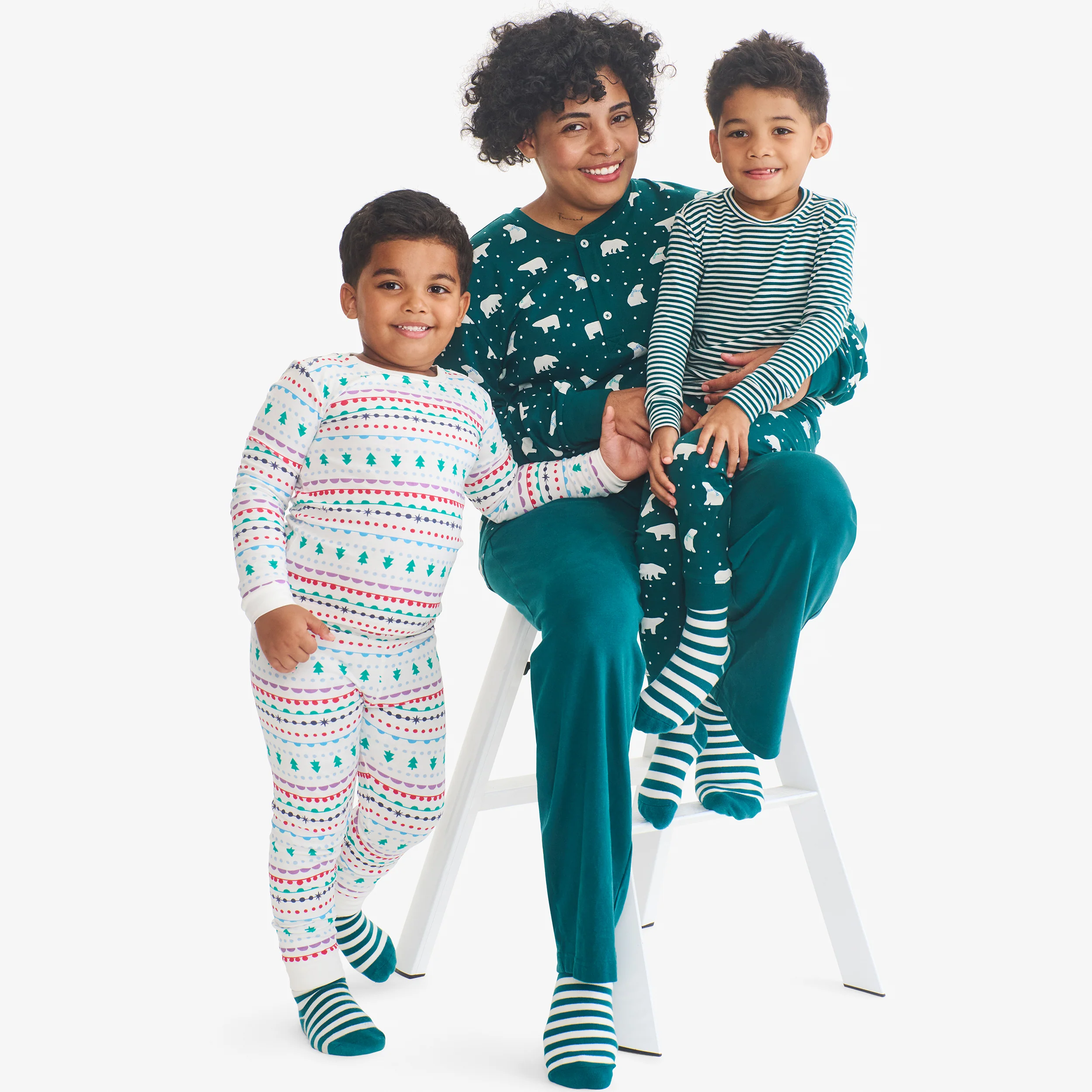 Kids organic PJ pant in merry ribbons - Image 2