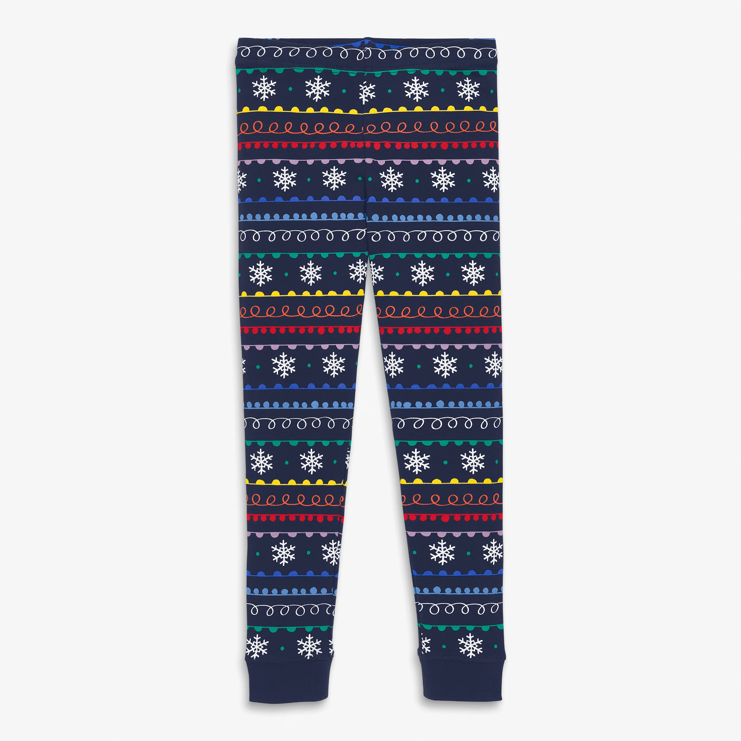 Kids organic PJ pant in rainbow fair isle