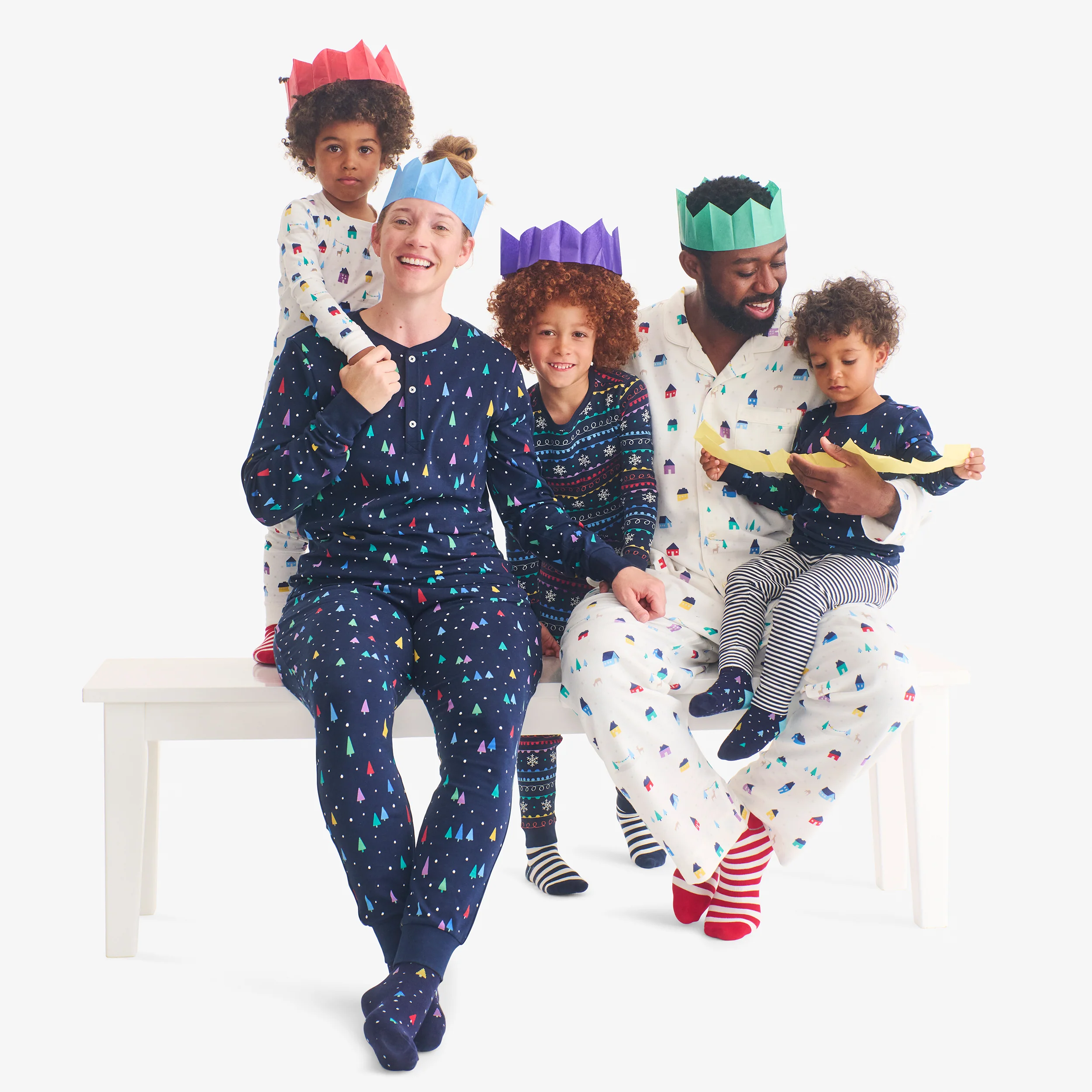 Kids organic PJ pant in rainbow fair isle - Image 3