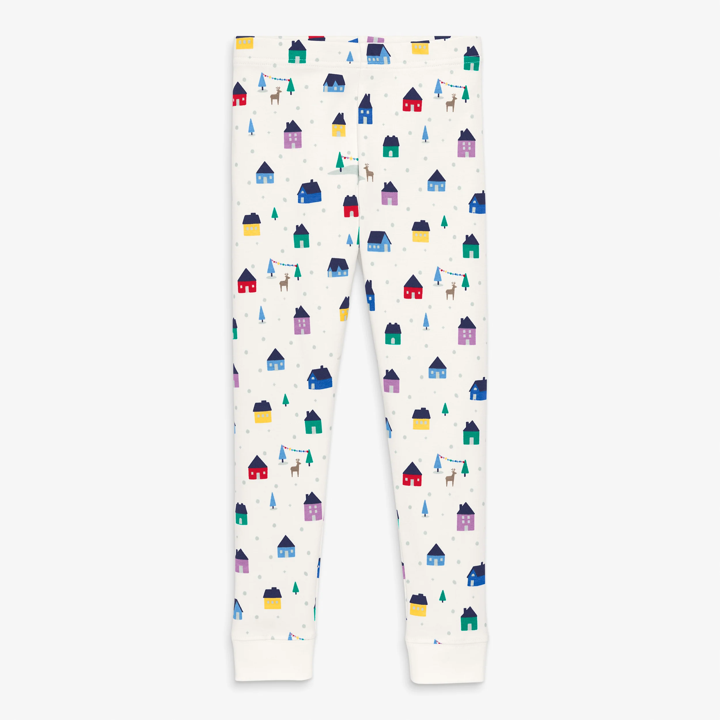 Kids organic PJ pant in rainbow village
