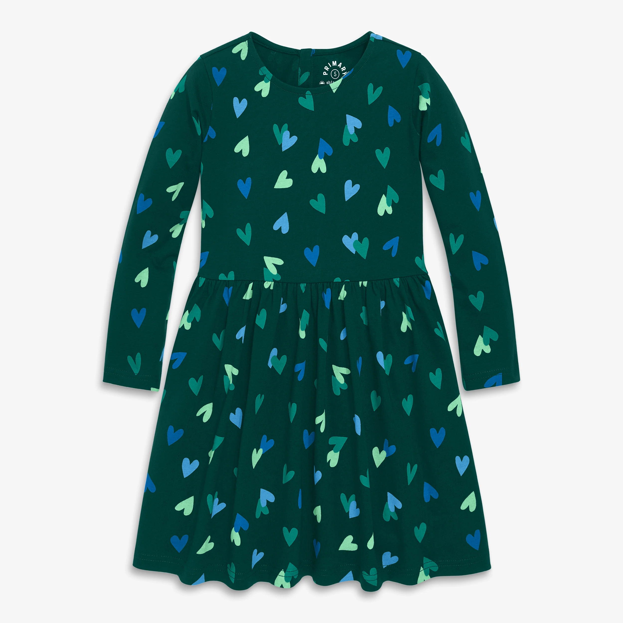Clearance kids long sleeve perfect pocket dress in confetti hearts - Image 2