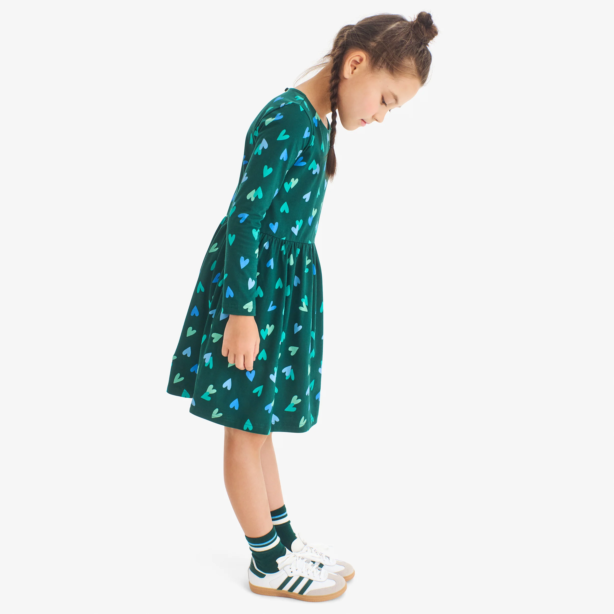 Clearance kids long sleeve perfect pocket dress in confetti hearts - Image 3