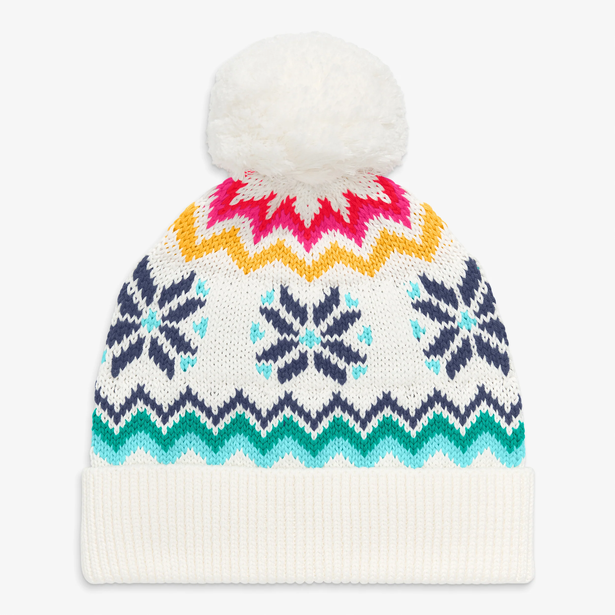 Kids rainbow snowflake fair isle beanie - Image 3