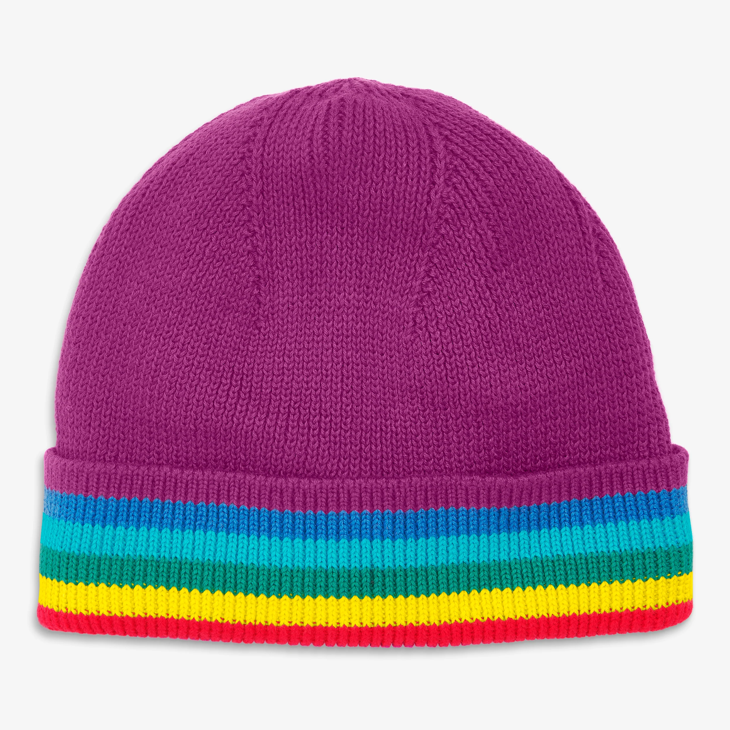 Clearance kids knit hat in rainbow stripe - Image 2
