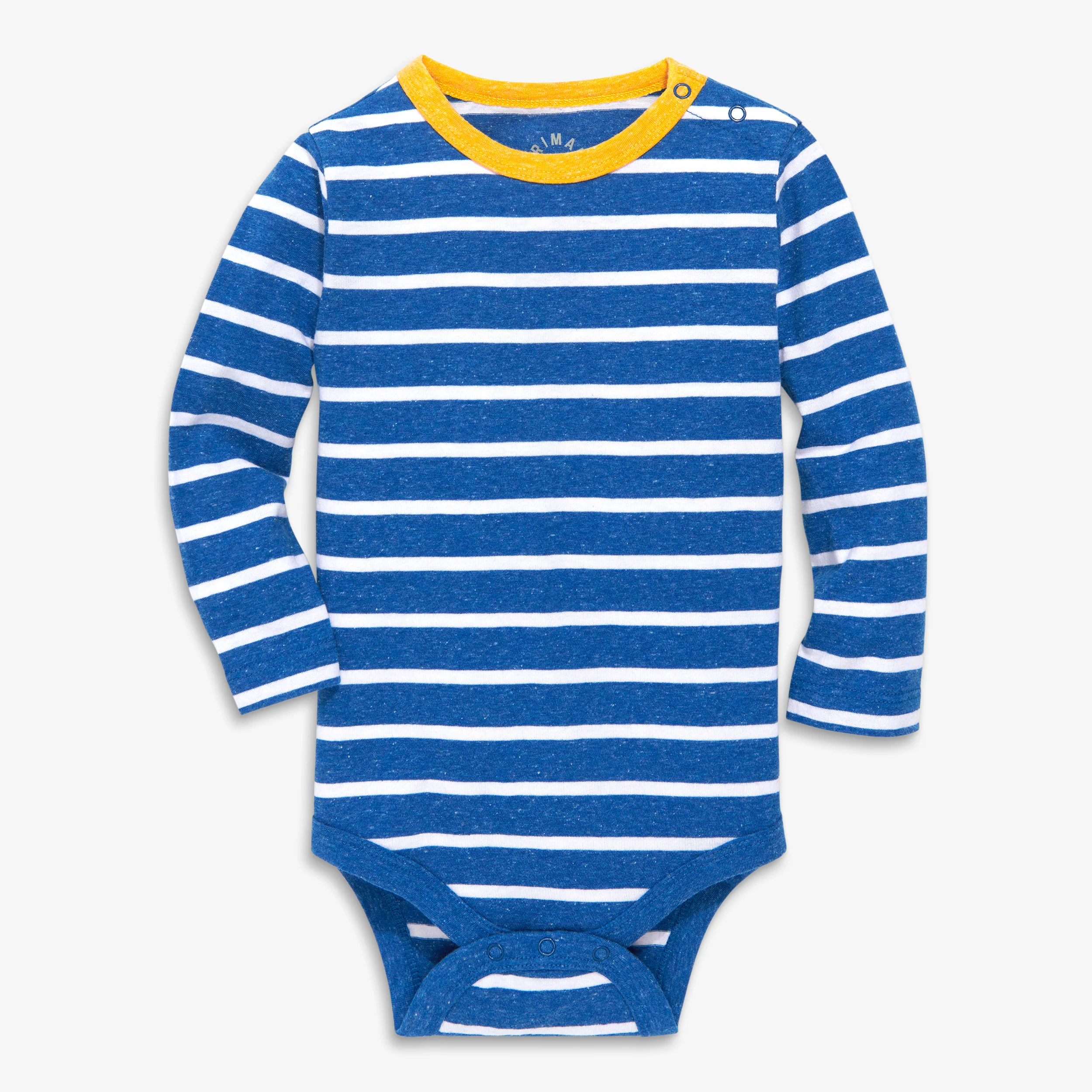 Clearance long sleeve heathered babysuit in stripe - Image 2
