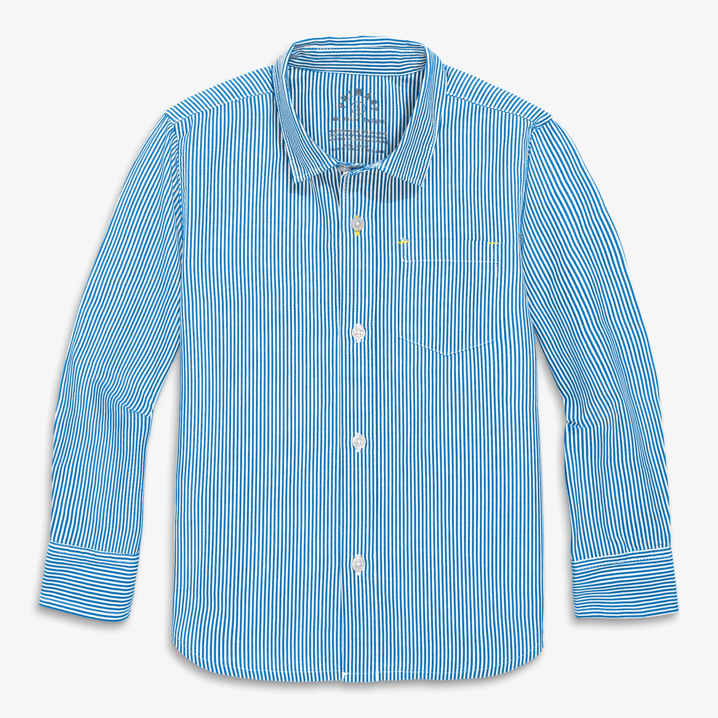 Kids long sleeve button down in stripe - Image 2