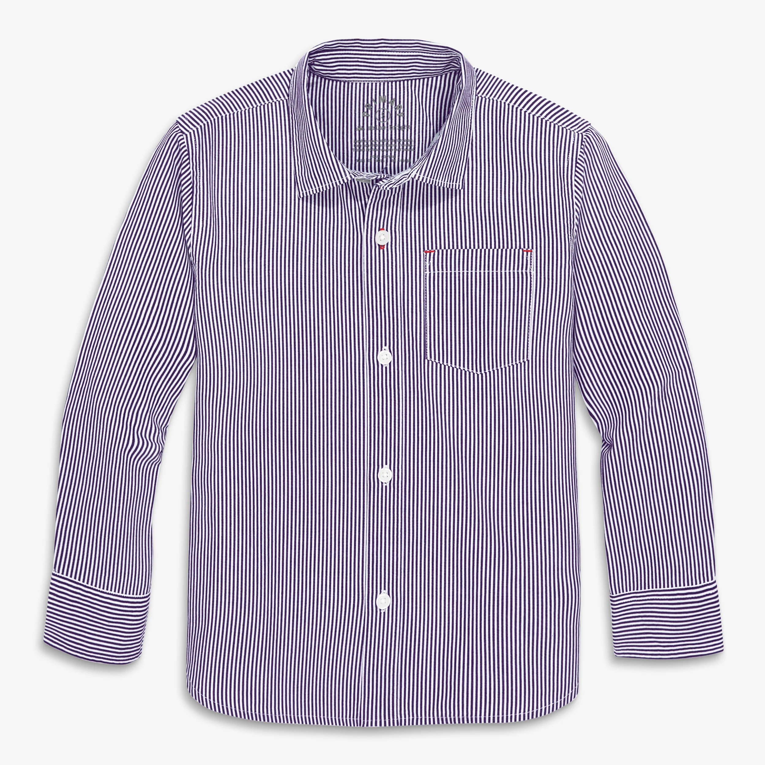 Kids long sleeve button down in stripe - Image 4