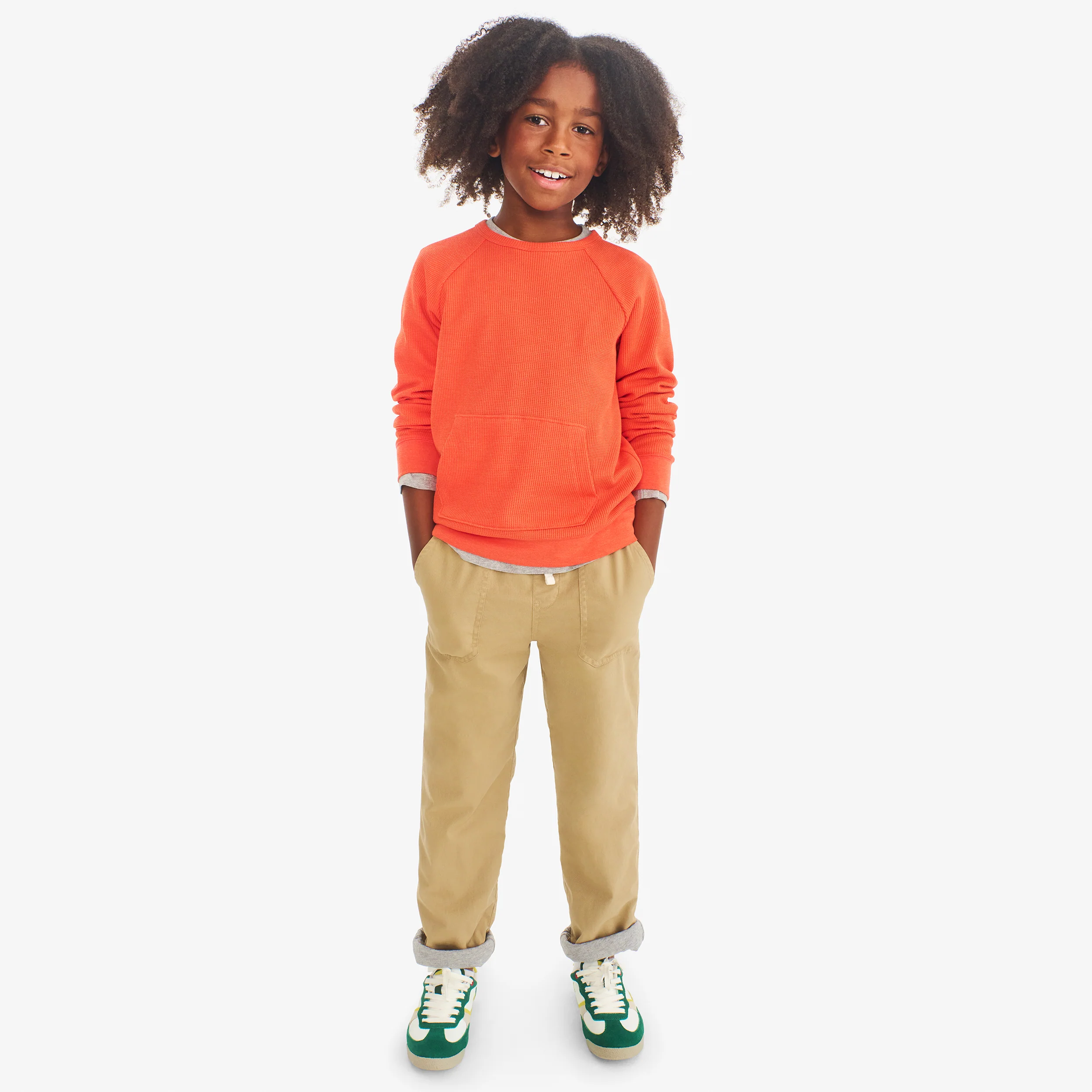 Kids heathered waffle pocket tee - Image 9