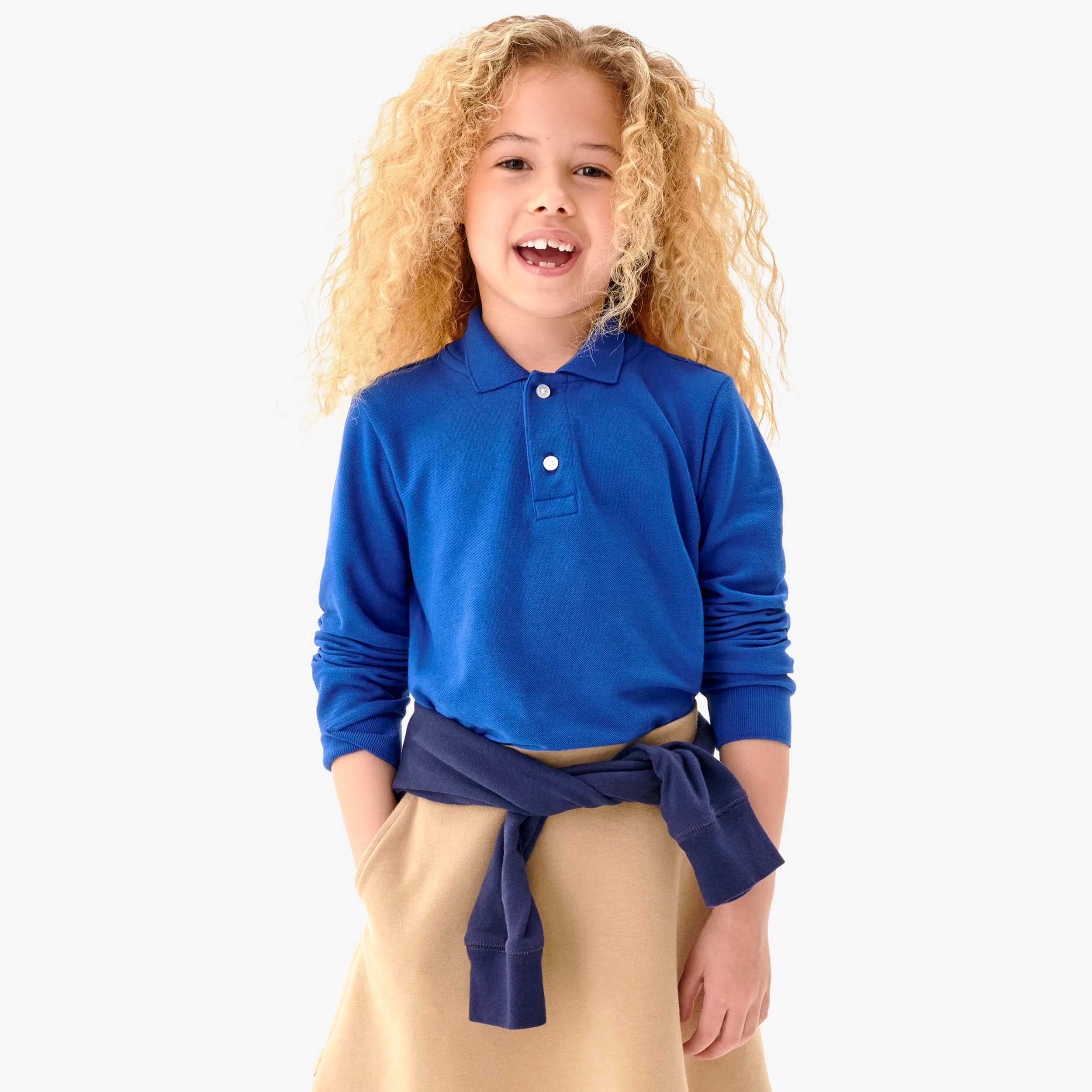 Kids long sleeve pique polo - Image 13