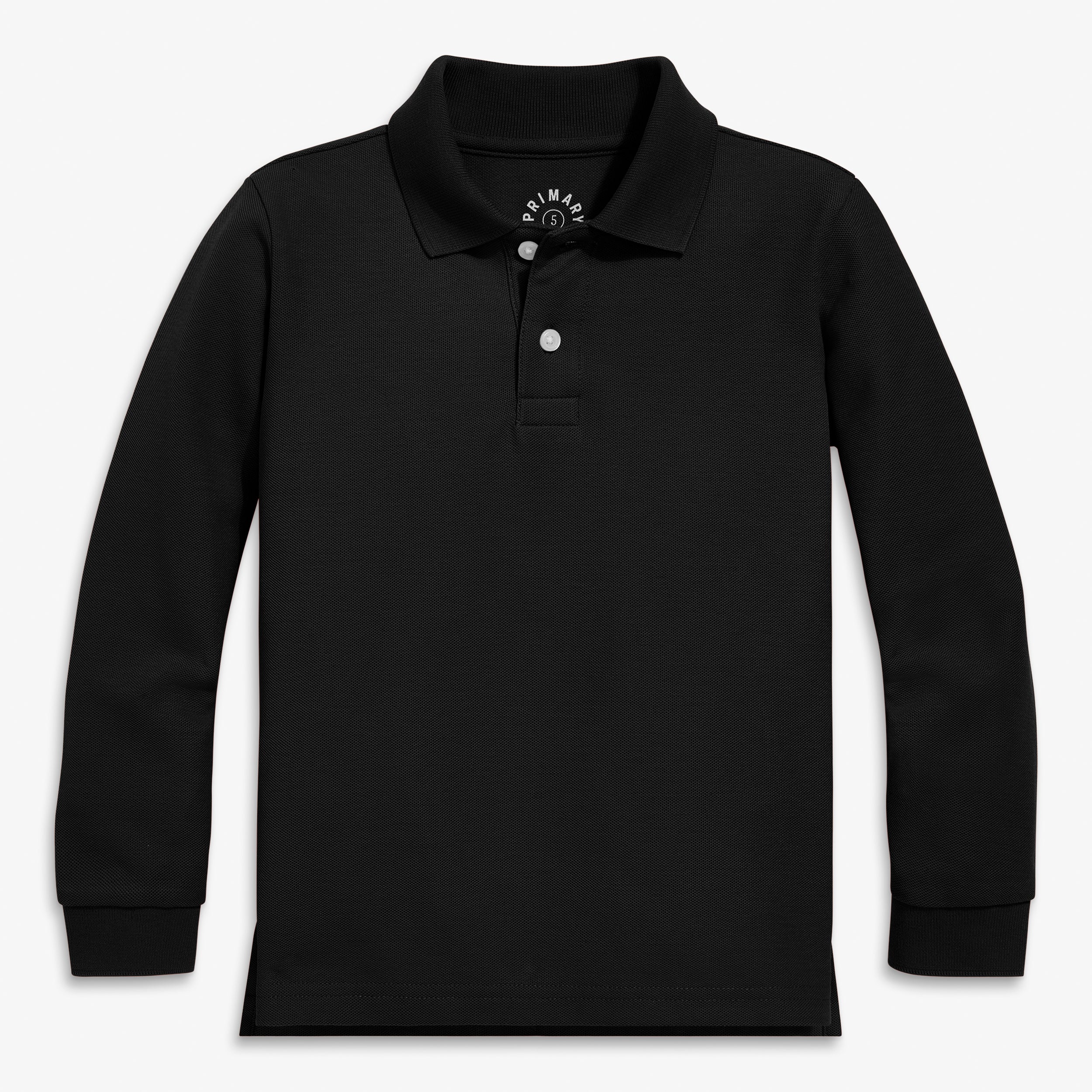 Kids long sleeve pique polo - Image 4