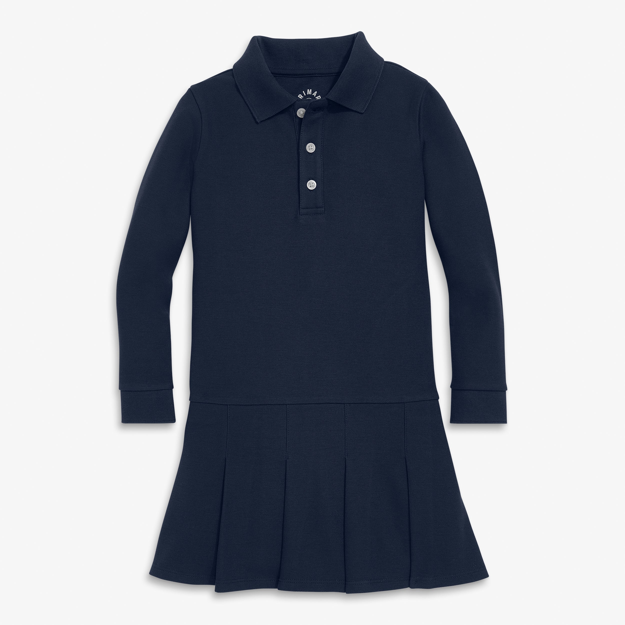 Kids long sleeve pique polo dress