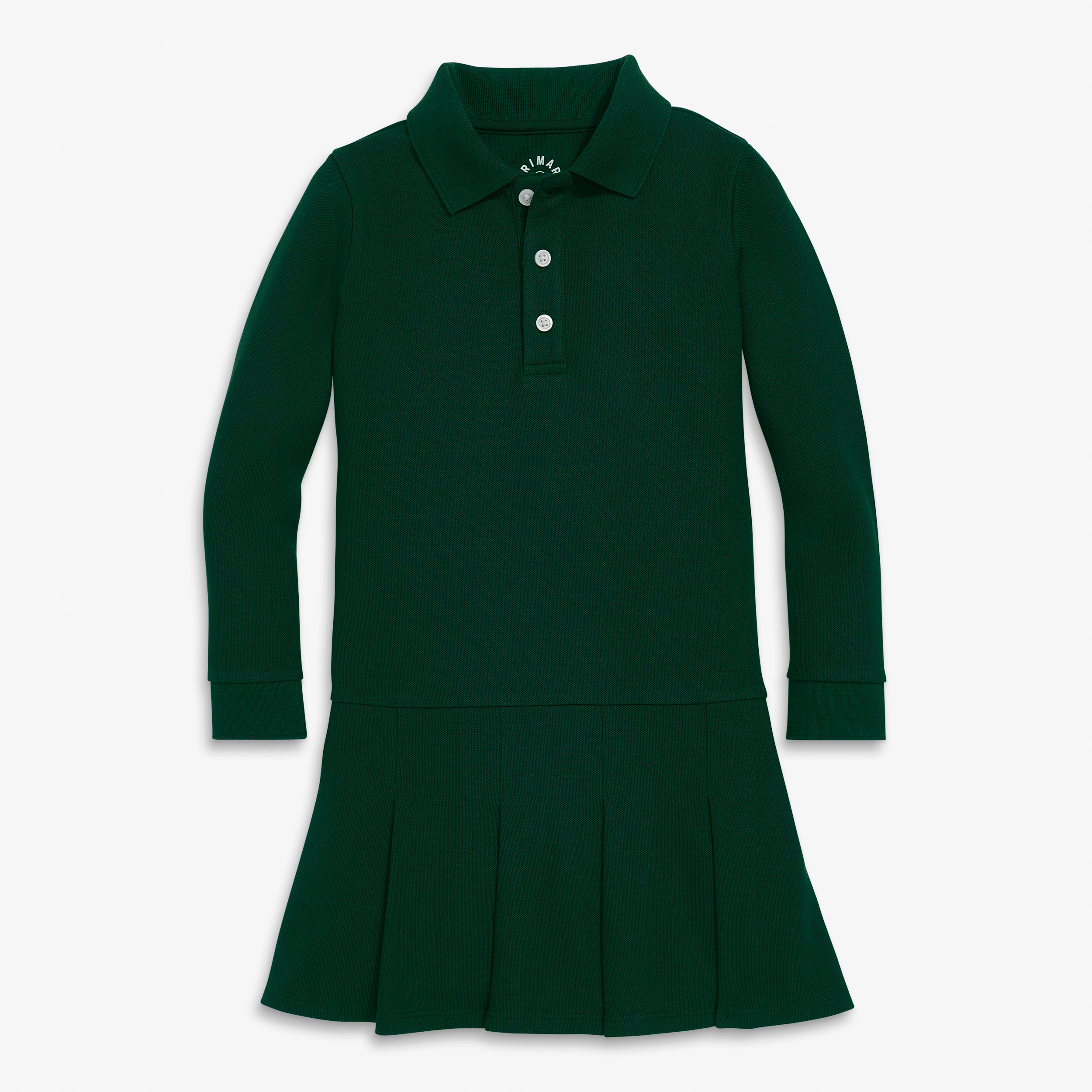 Kids long sleeve pique polo dress - Image 2