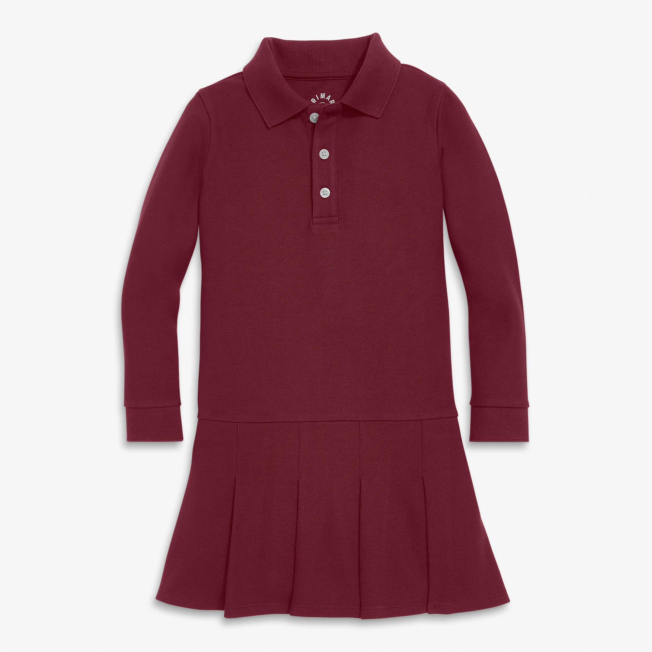 Kids long sleeve pique polo dress - Image 3