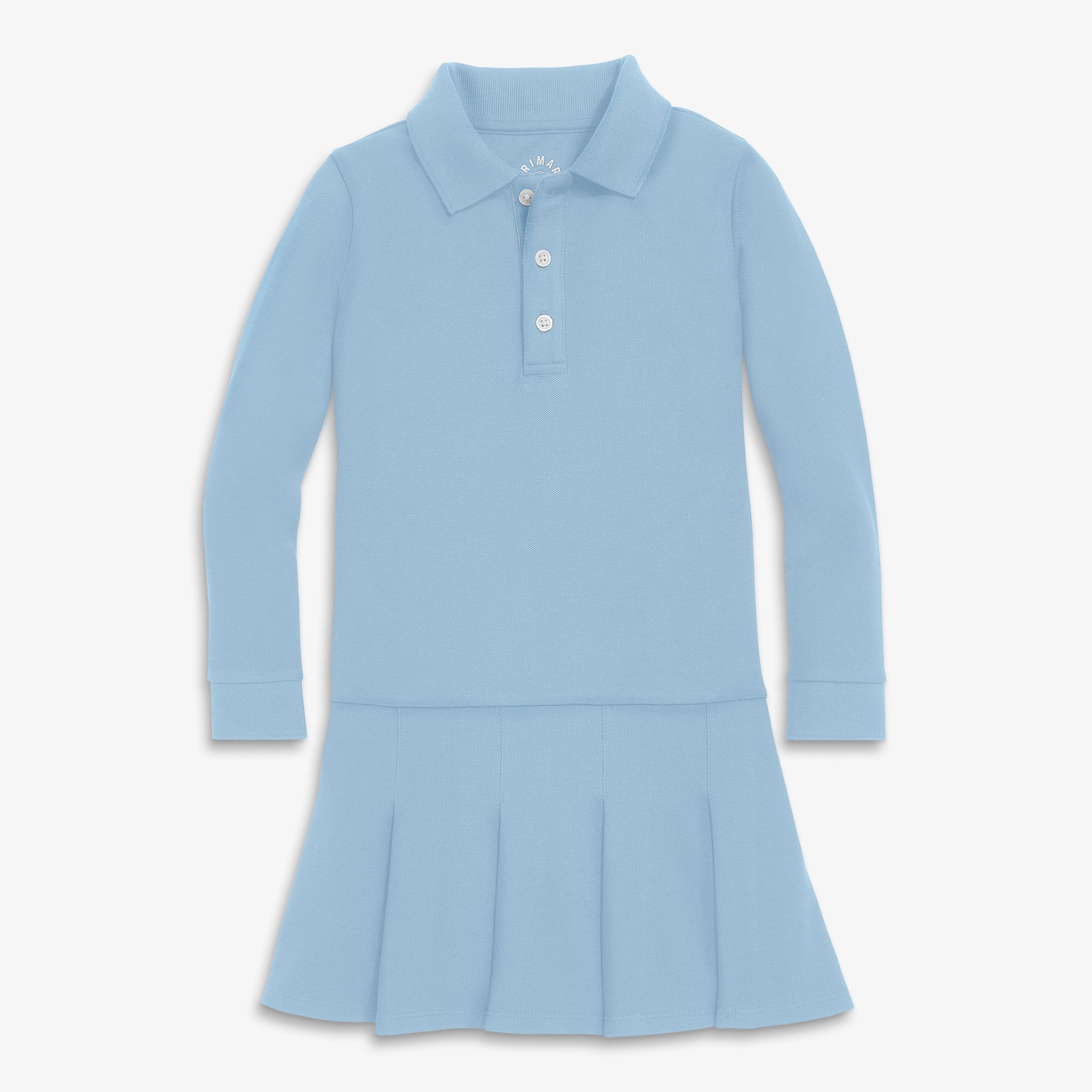 Kids long sleeve pique polo dress - Image 4