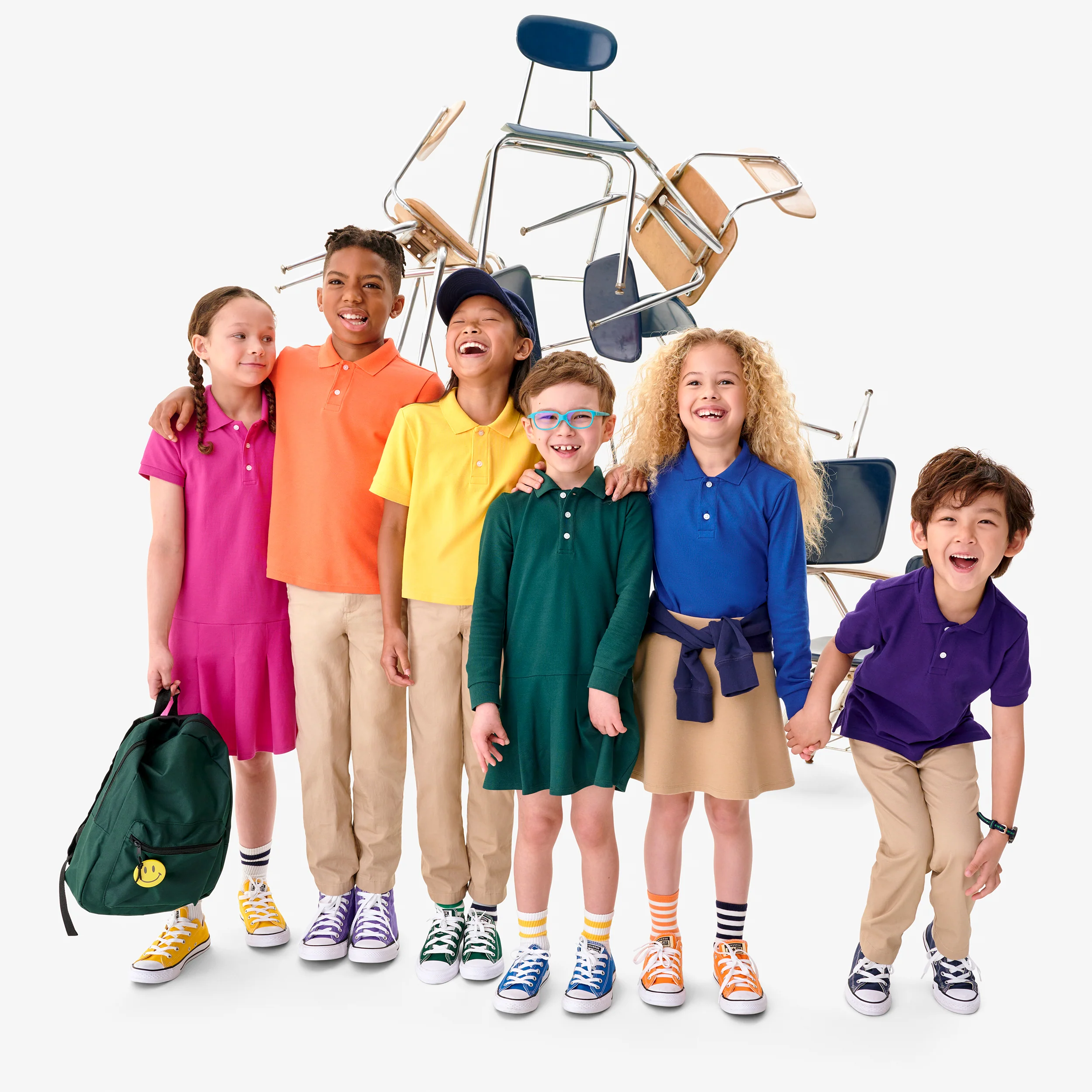 Kids long sleeve pique polo dress - Image 5