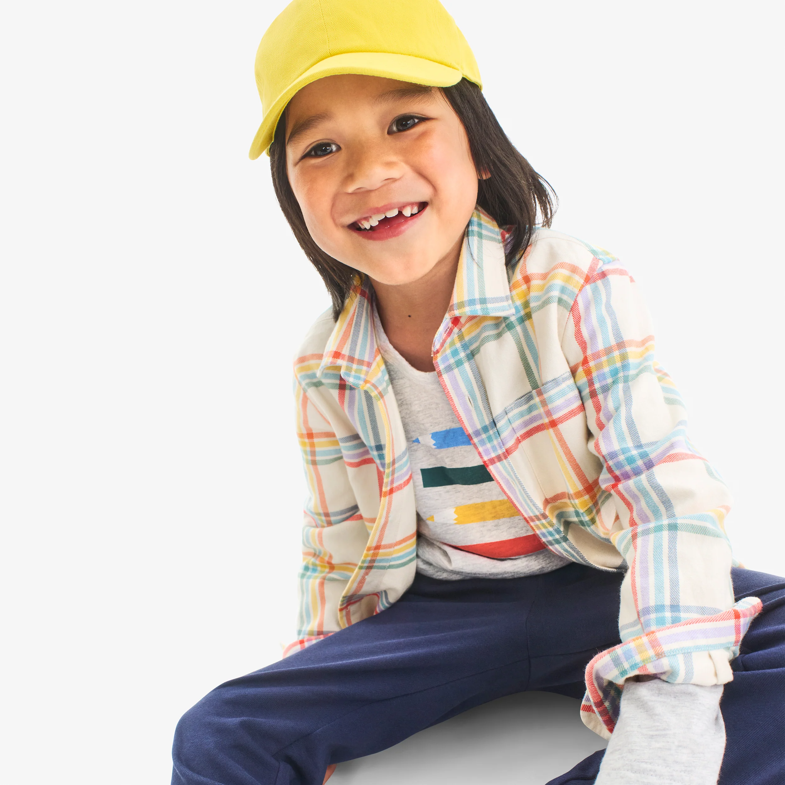 Kids long sleeve rainbow flannel button down - Image 3
