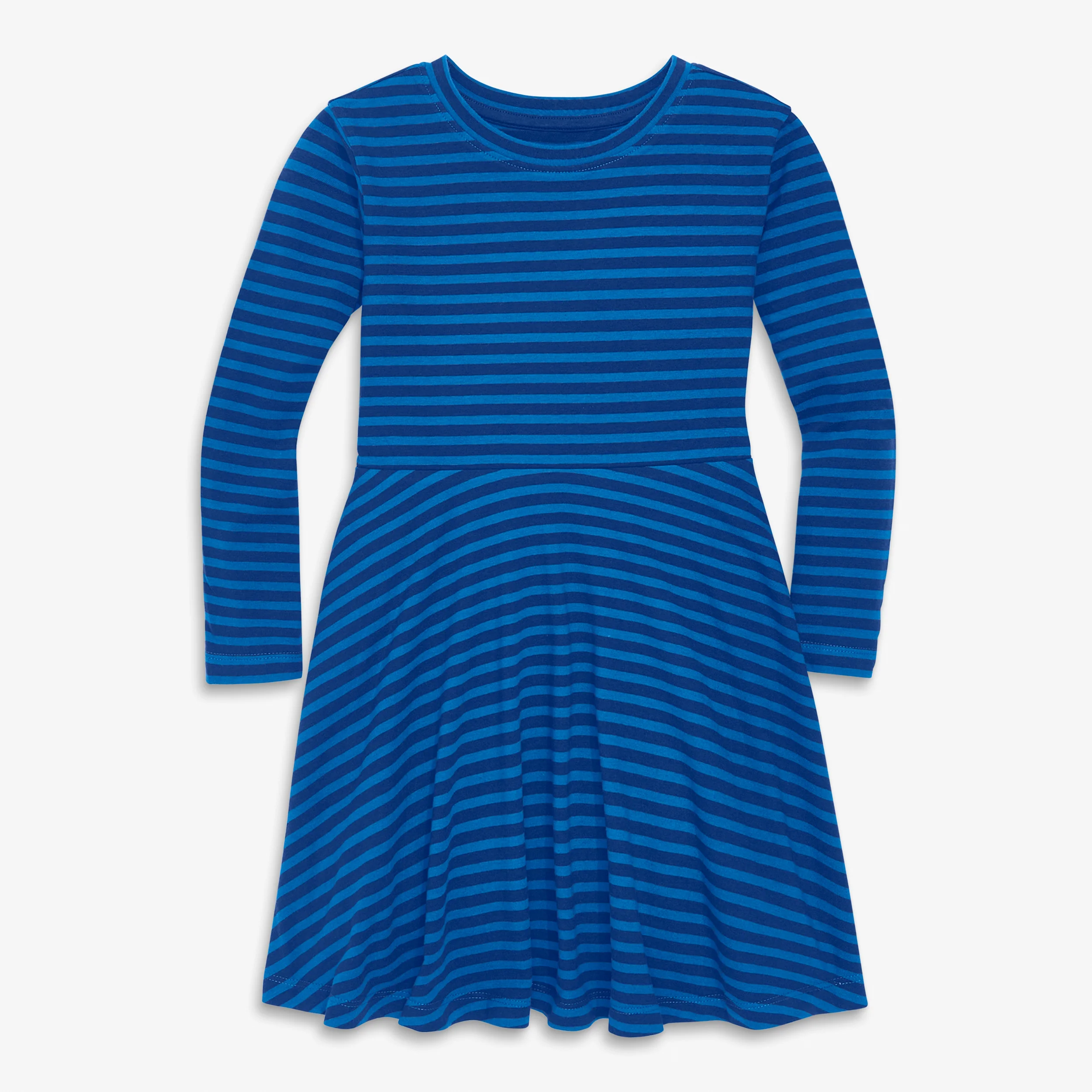 Kids long sleeve twirly dress in mini stripe - Image 2