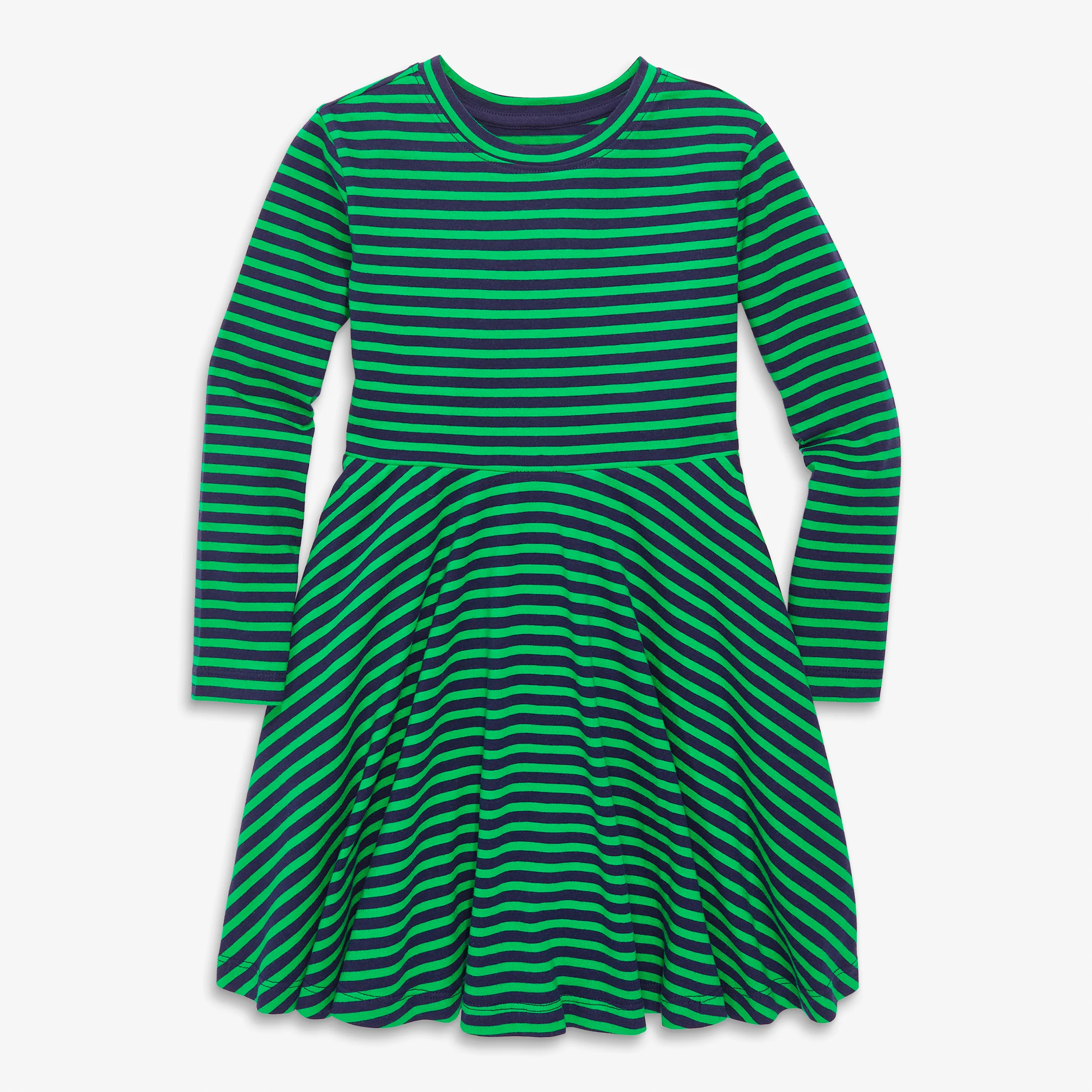 Kids long sleeve twirly dress in mini stripe - Image 4