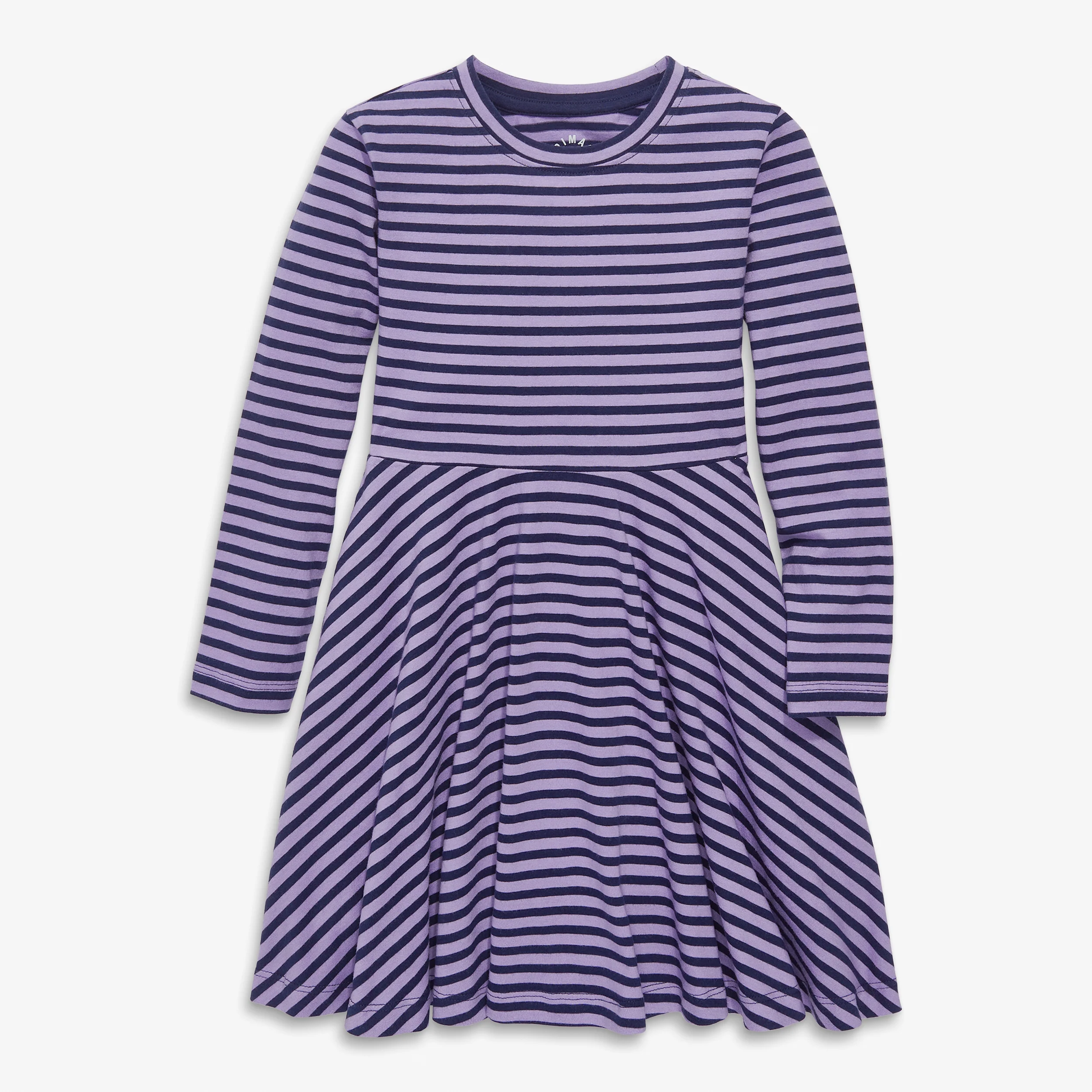 Kids long sleeve twirly dress in mini stripe - Image 5