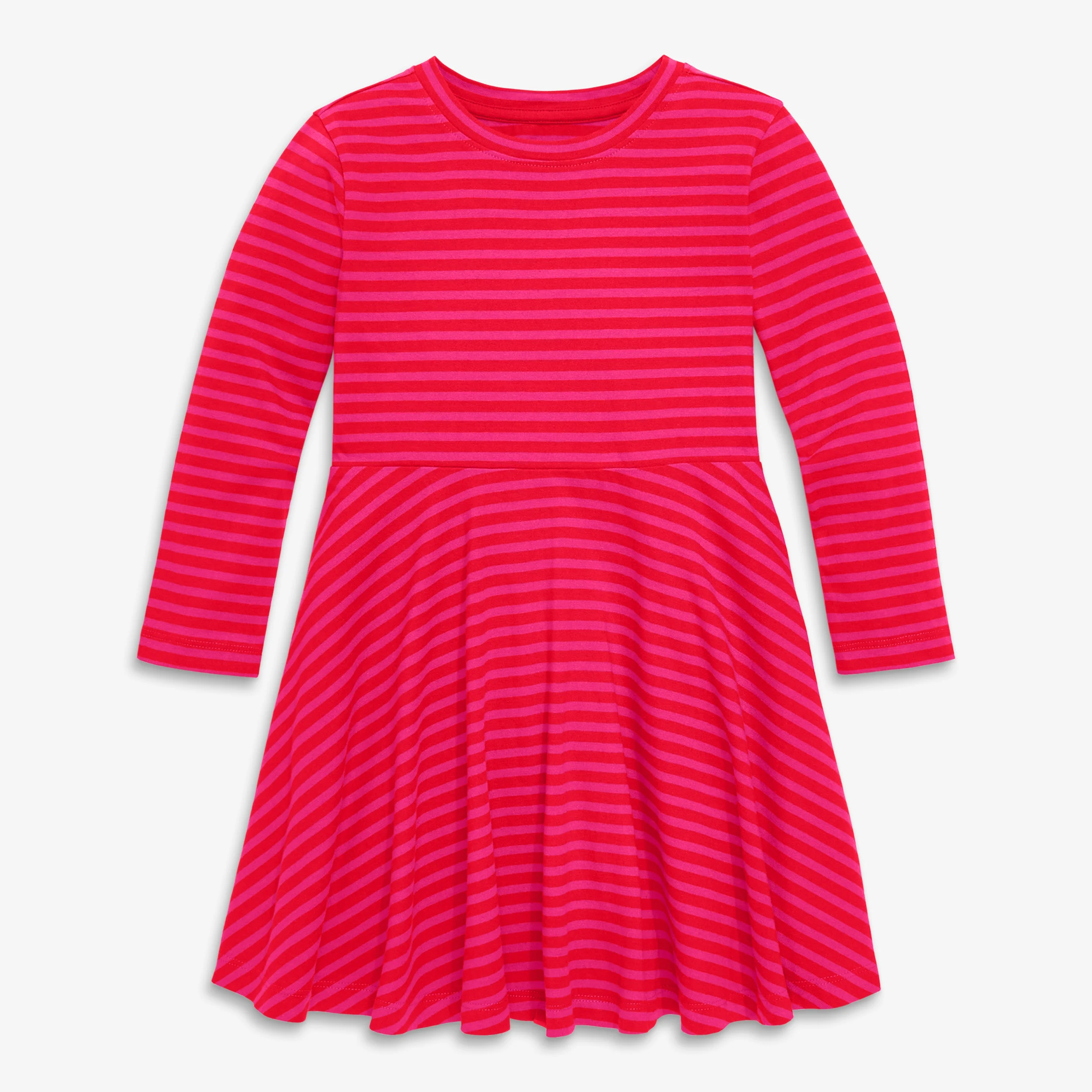 Kids long sleeve twirly dress in mini stripe - Image 7