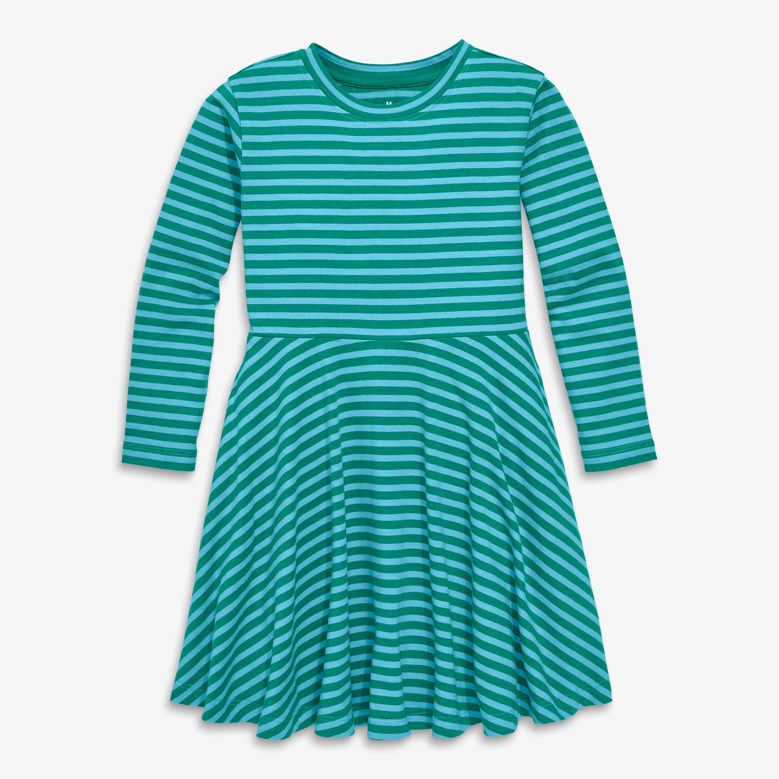 Kids long sleeve twirly dress in mini stripe - Image 8