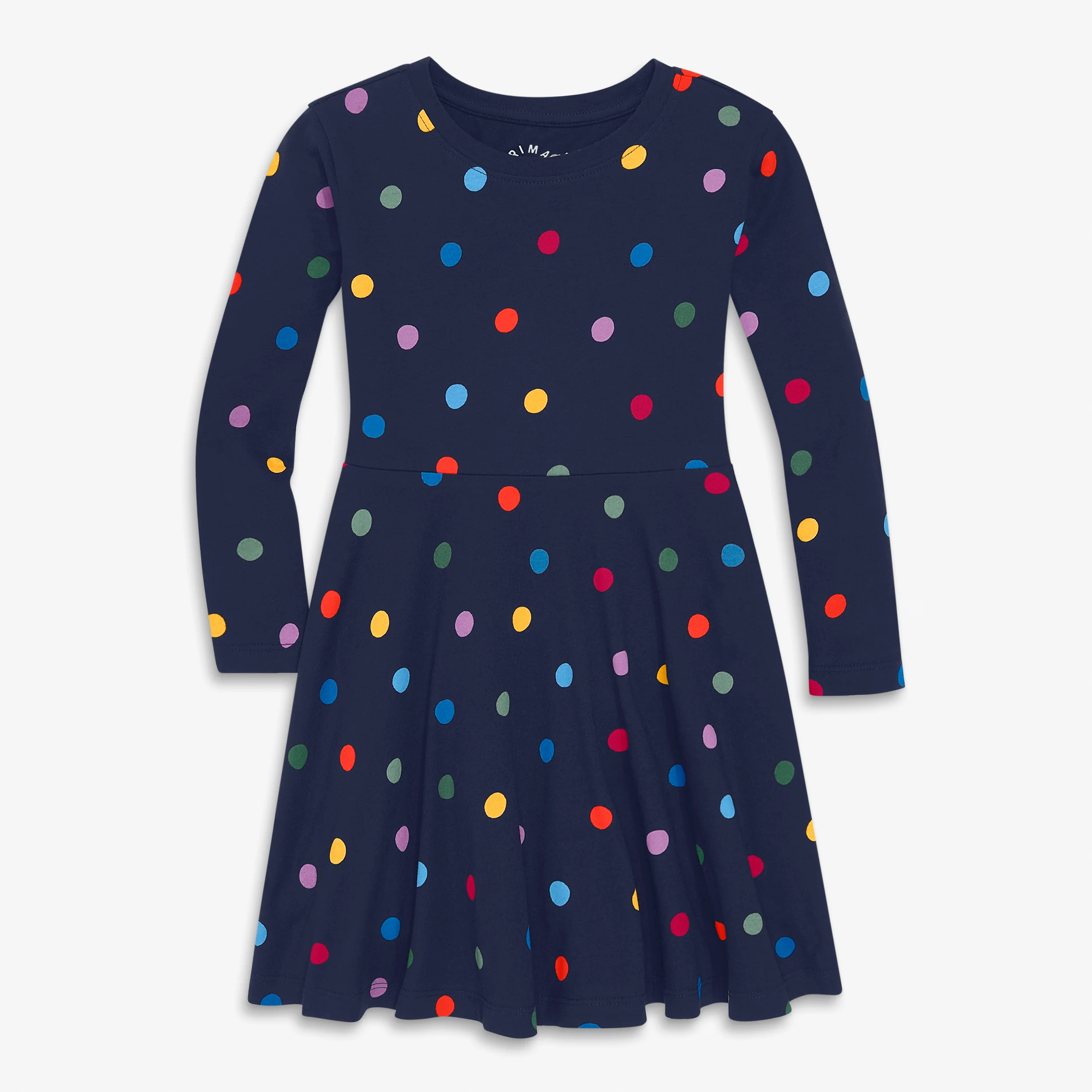 Clearance kids long sleeve twirly dress in confetti dots