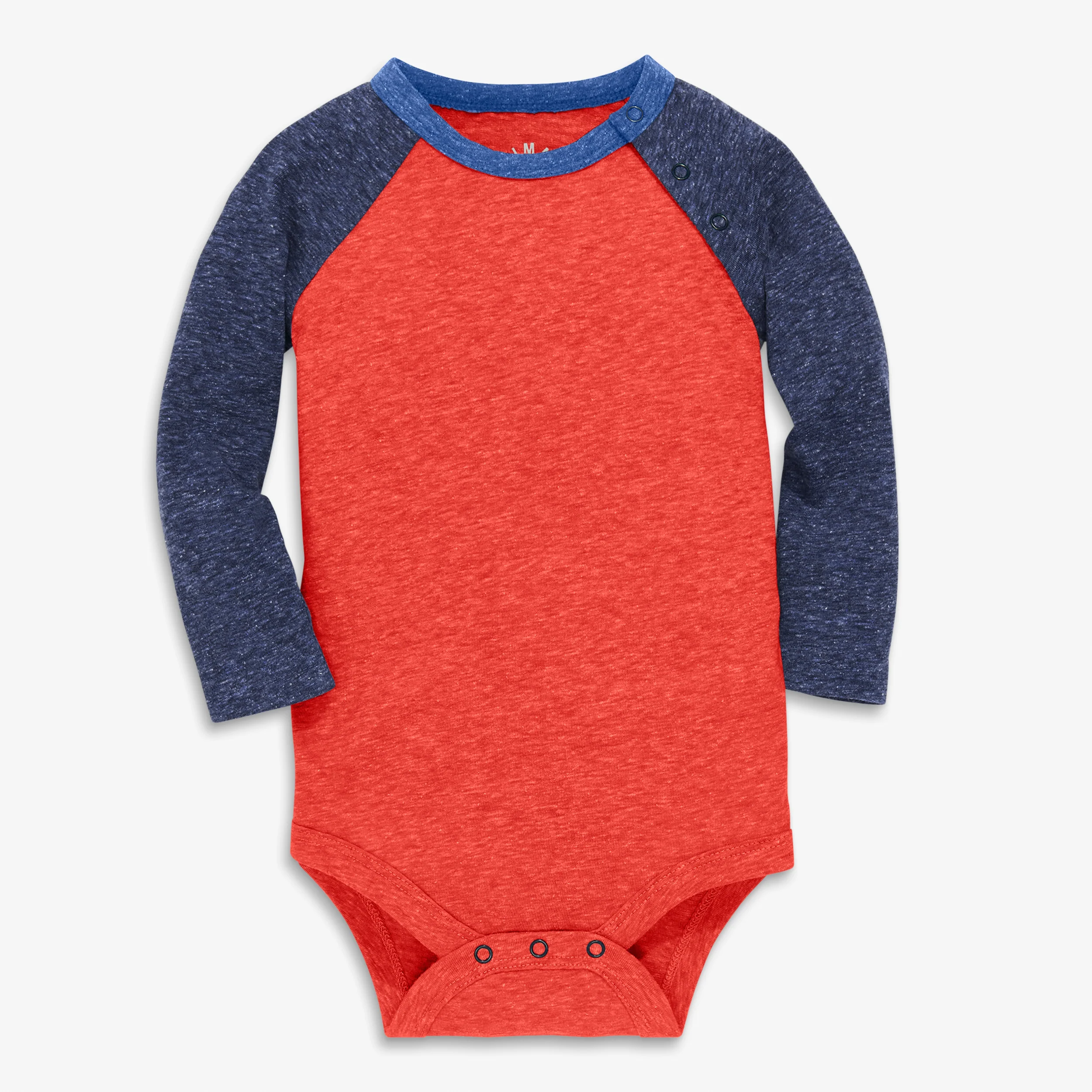 Heathered long sleeve baseball babysuit - Image 2