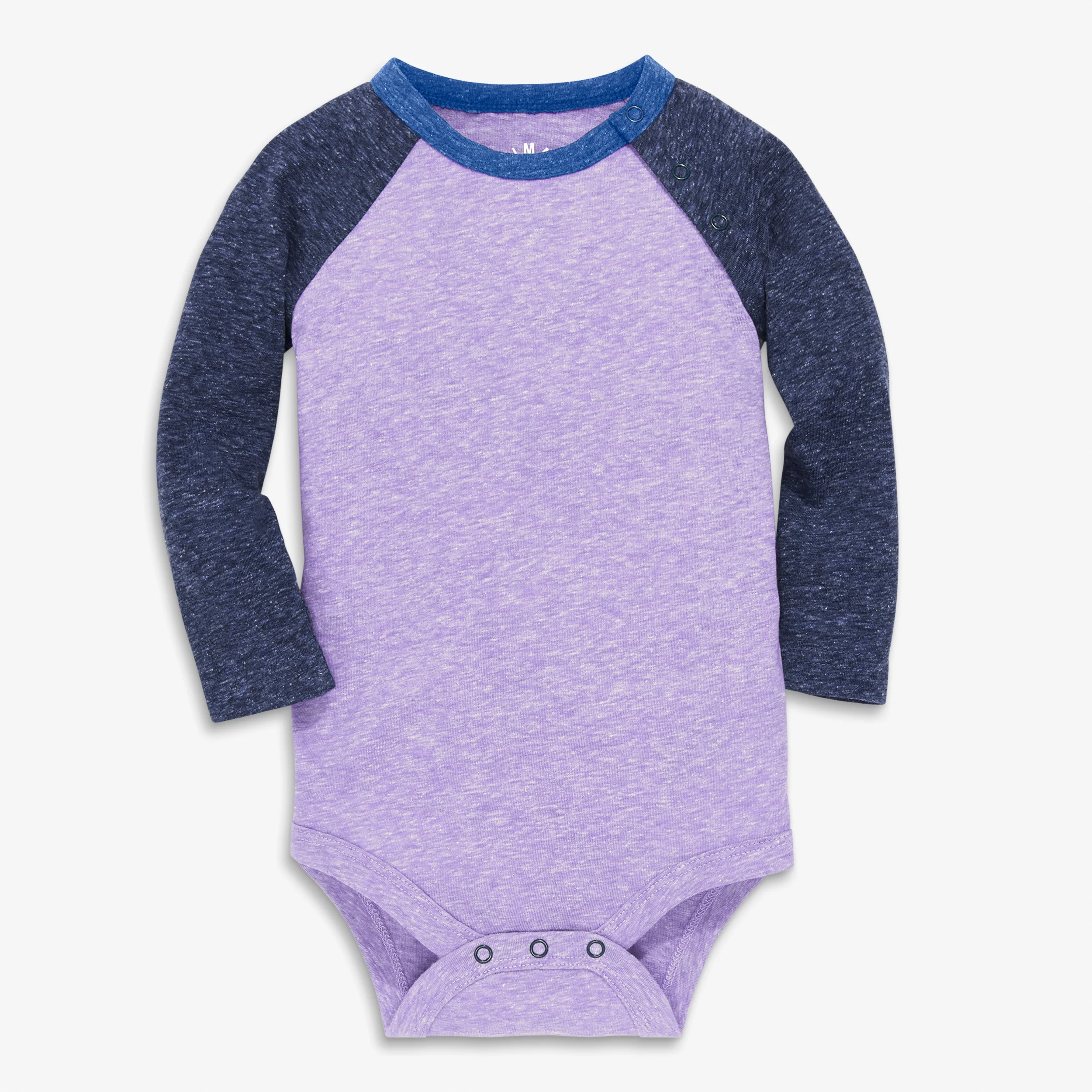 Heathered long sleeve baseball babysuit - Image 5