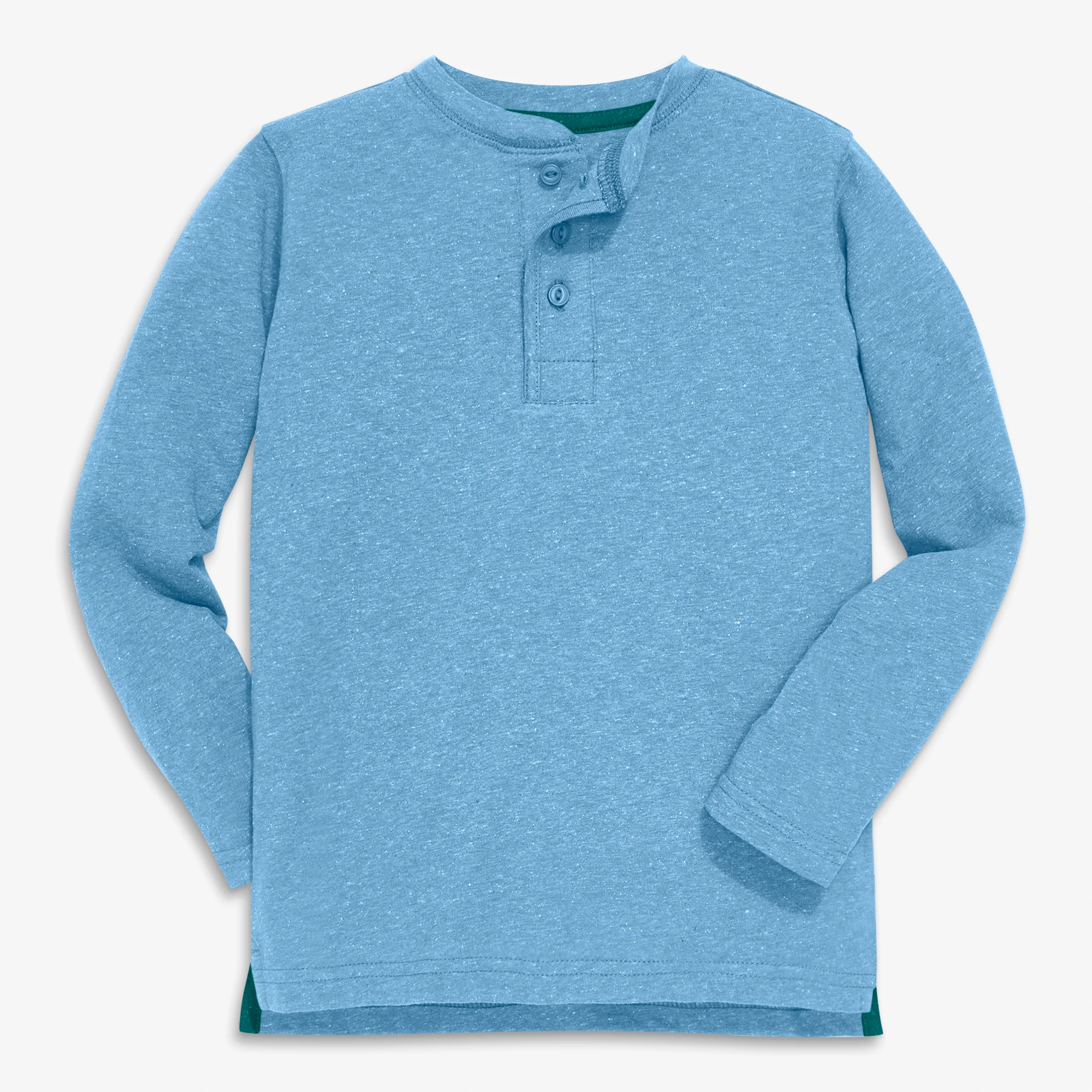Kids heathered long sleeve henley tee - Image 7