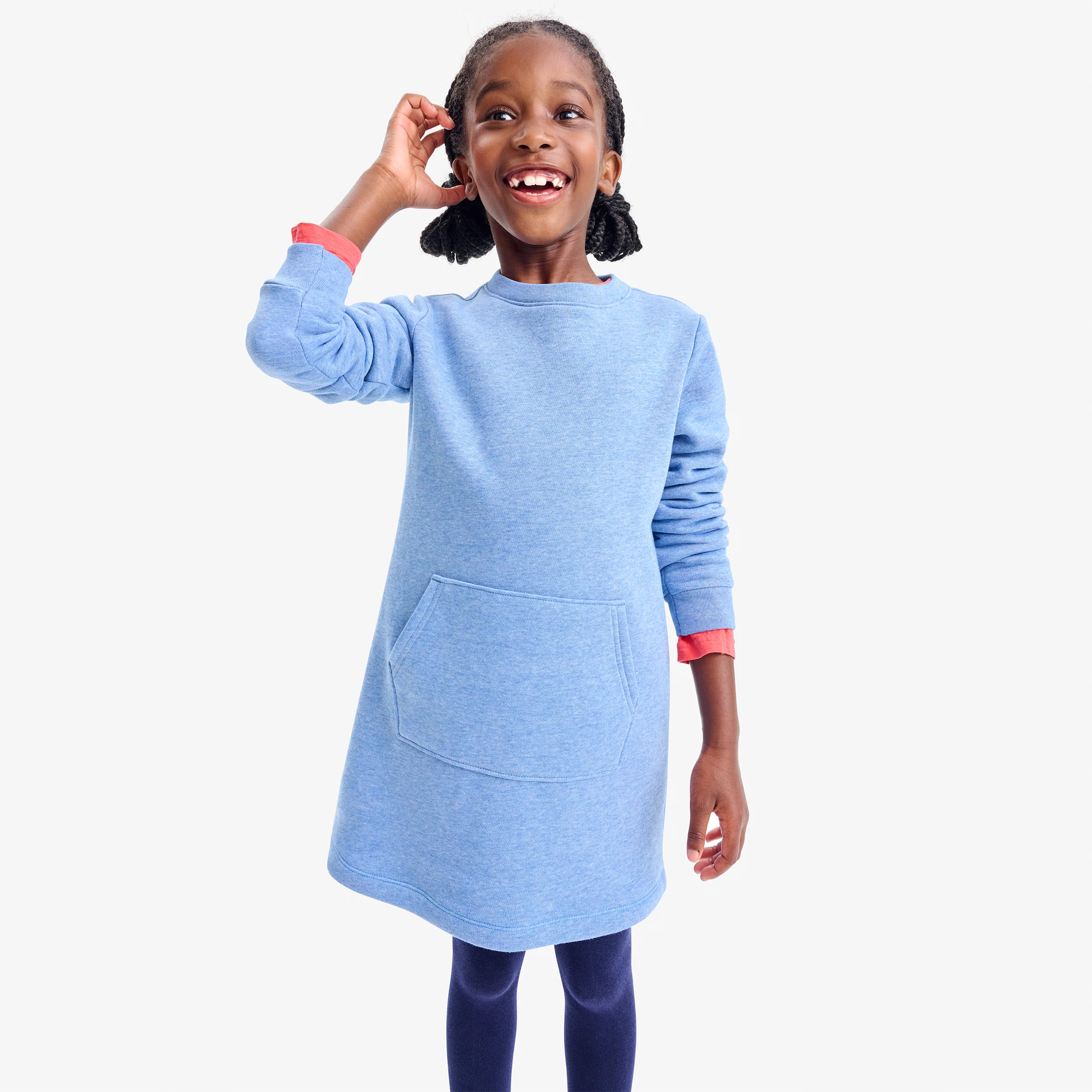 Kids cozy fleece sweatshirt dress - Image 5