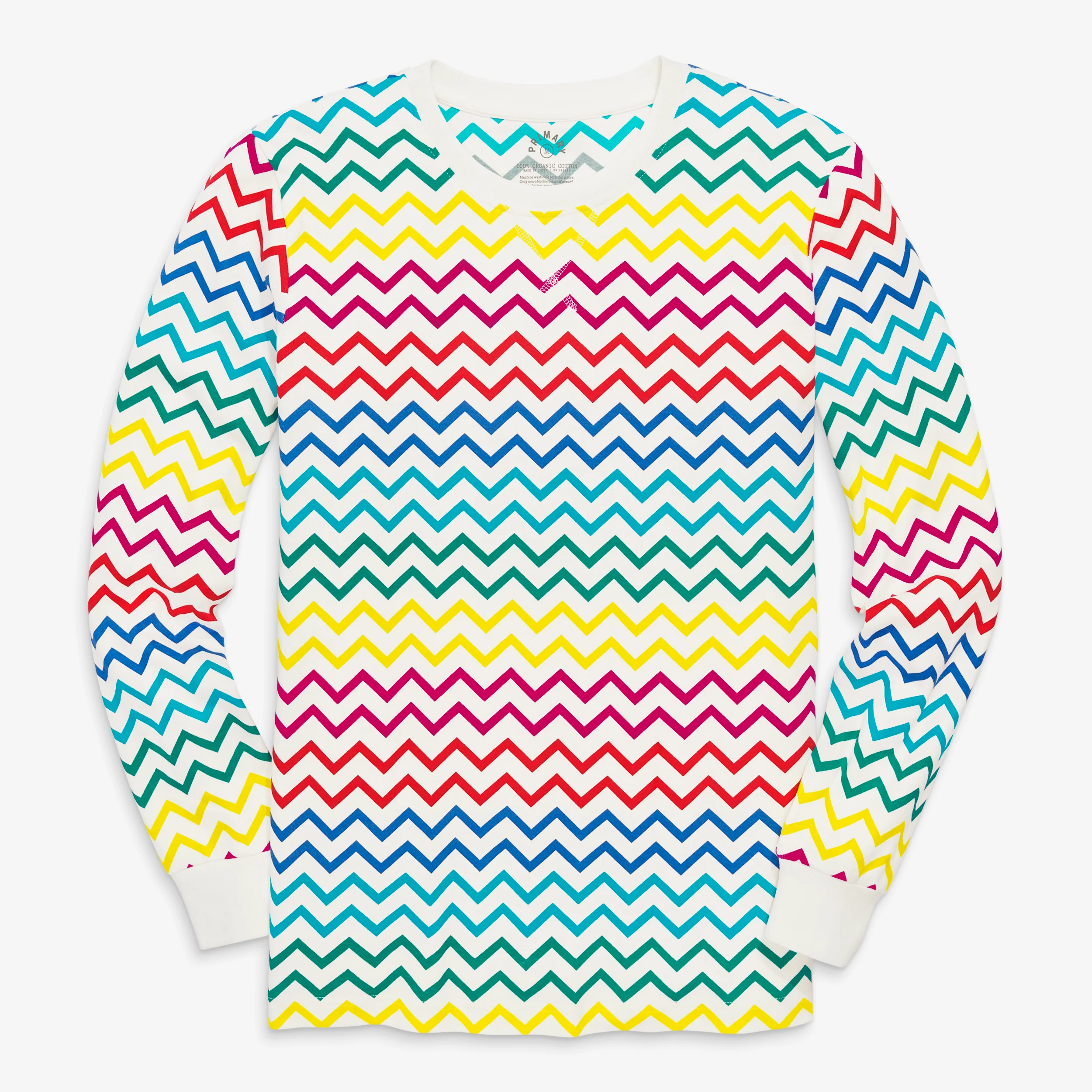 Clearance adult organic pj top in rainbow chevron (unisex fit)