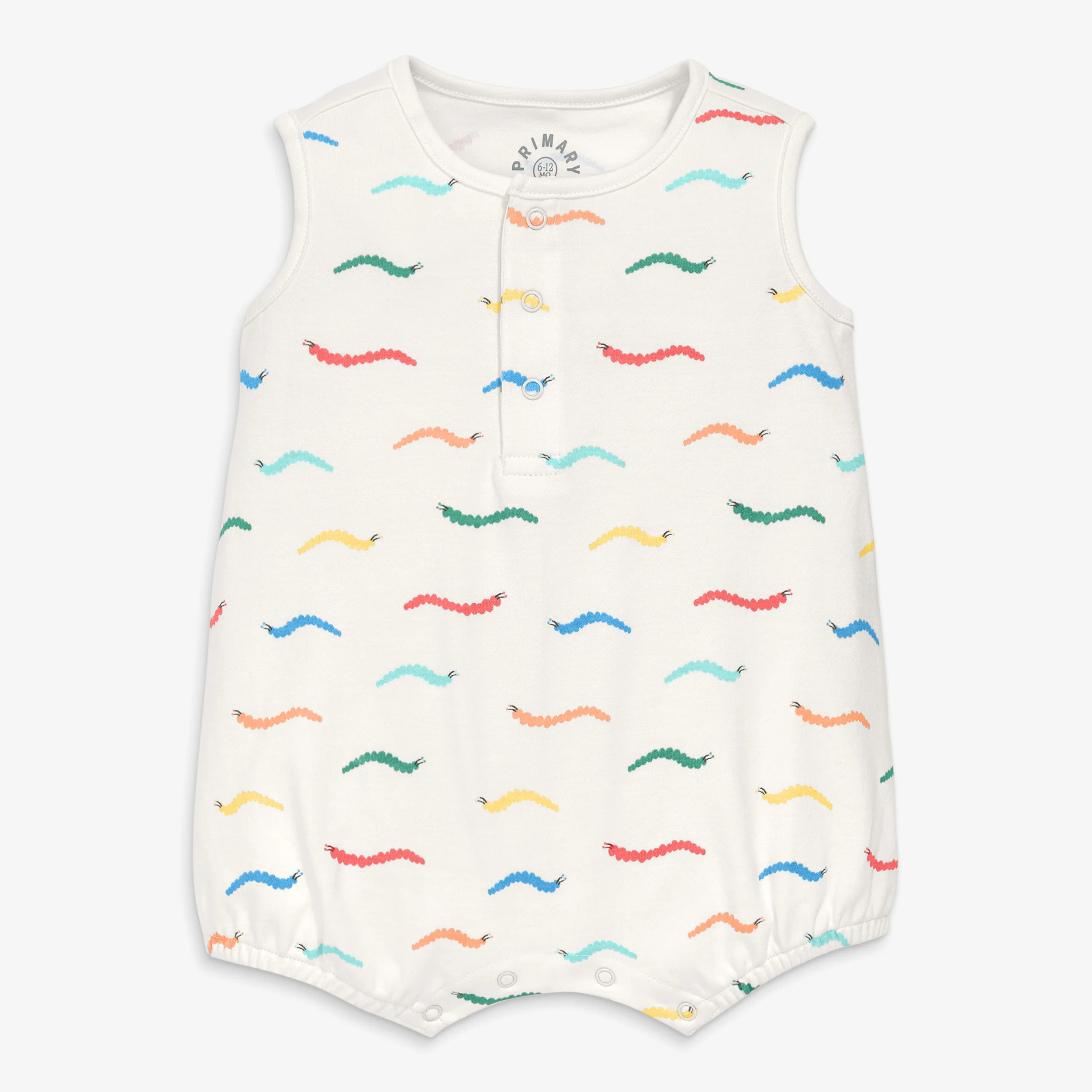 Baby organic henley tank shortie in baby bugs - Image 2