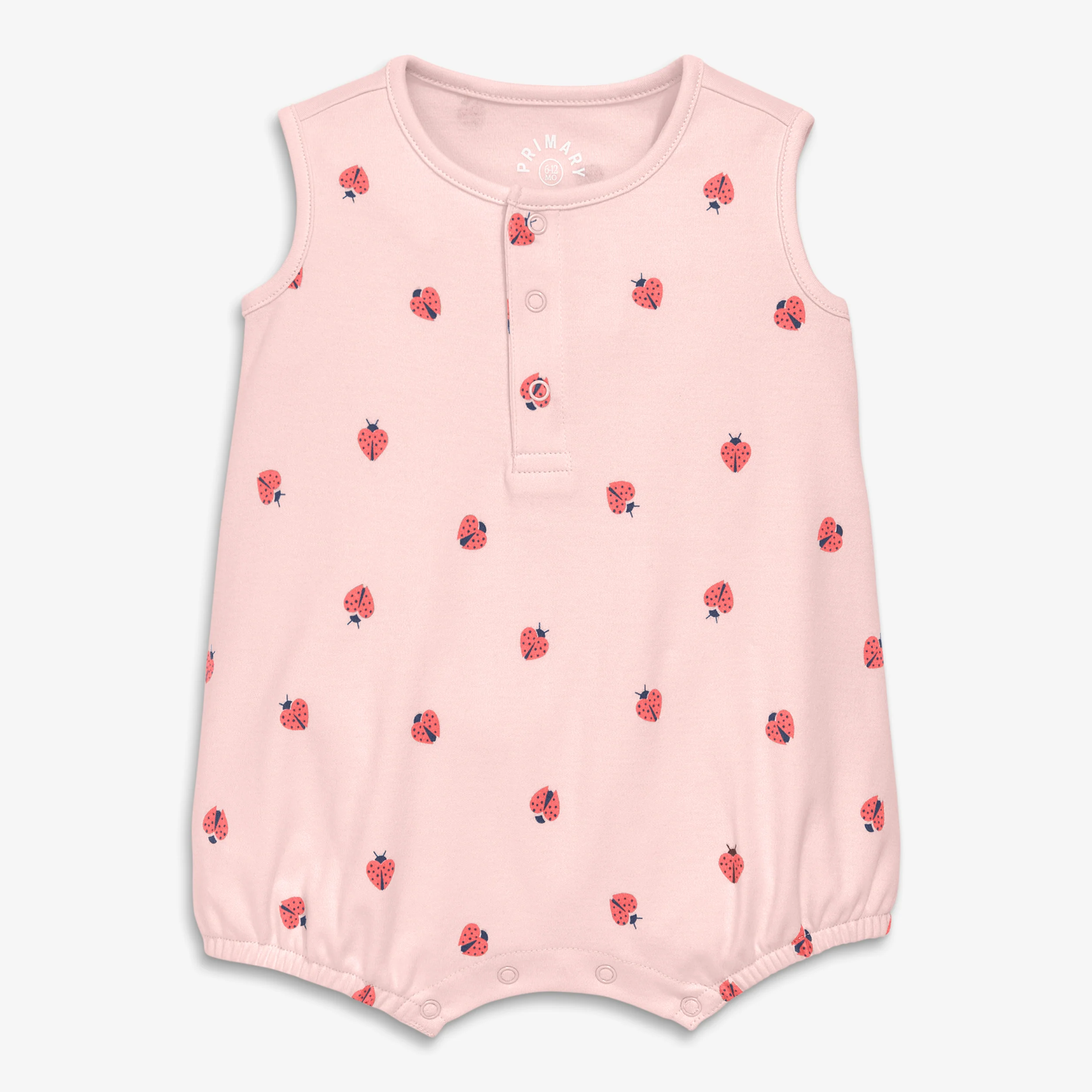 Baby organic henley tank shortie in baby bugs - Image 3