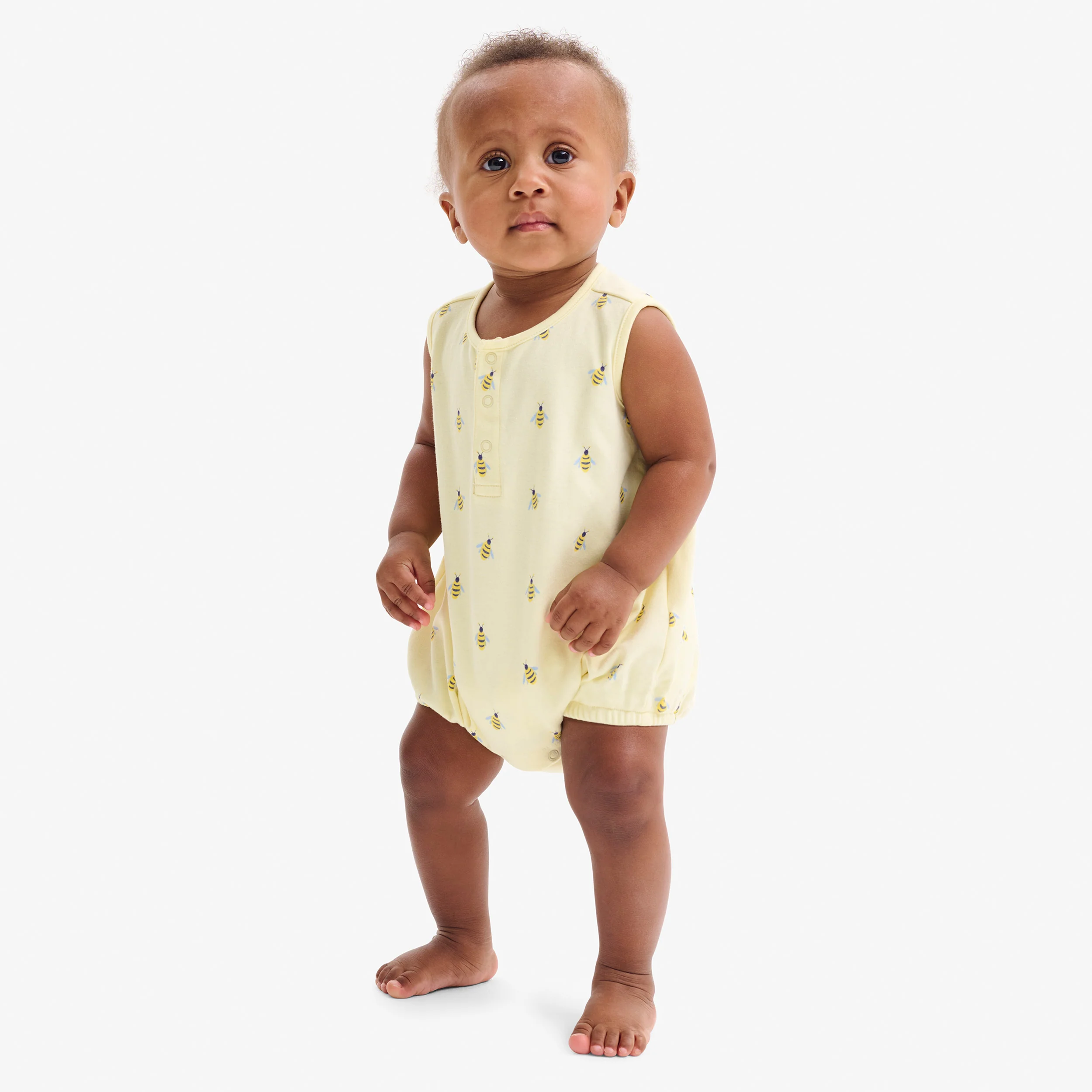 Baby organic henley tank shortie in baby bugs - Image 6