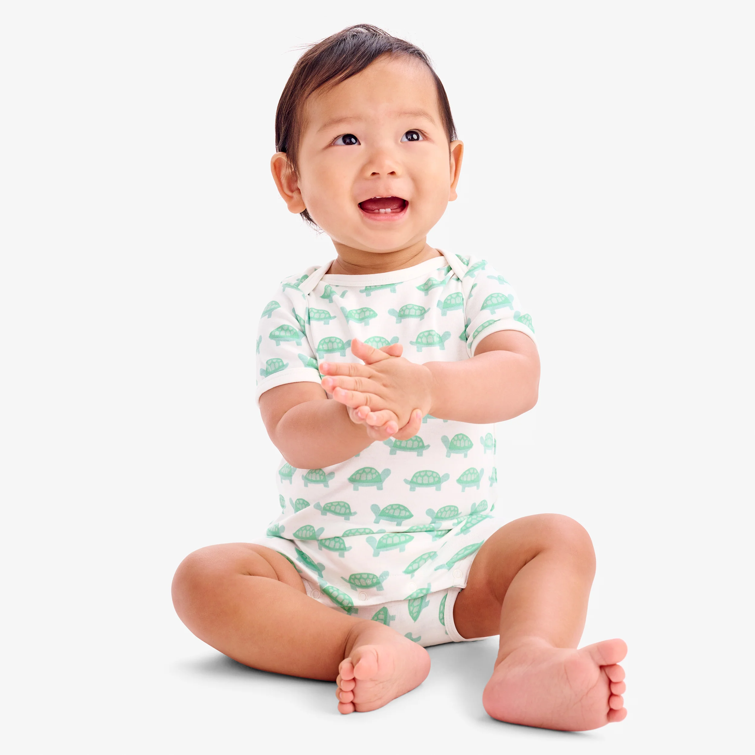 Organic animal friends babysuit shortie