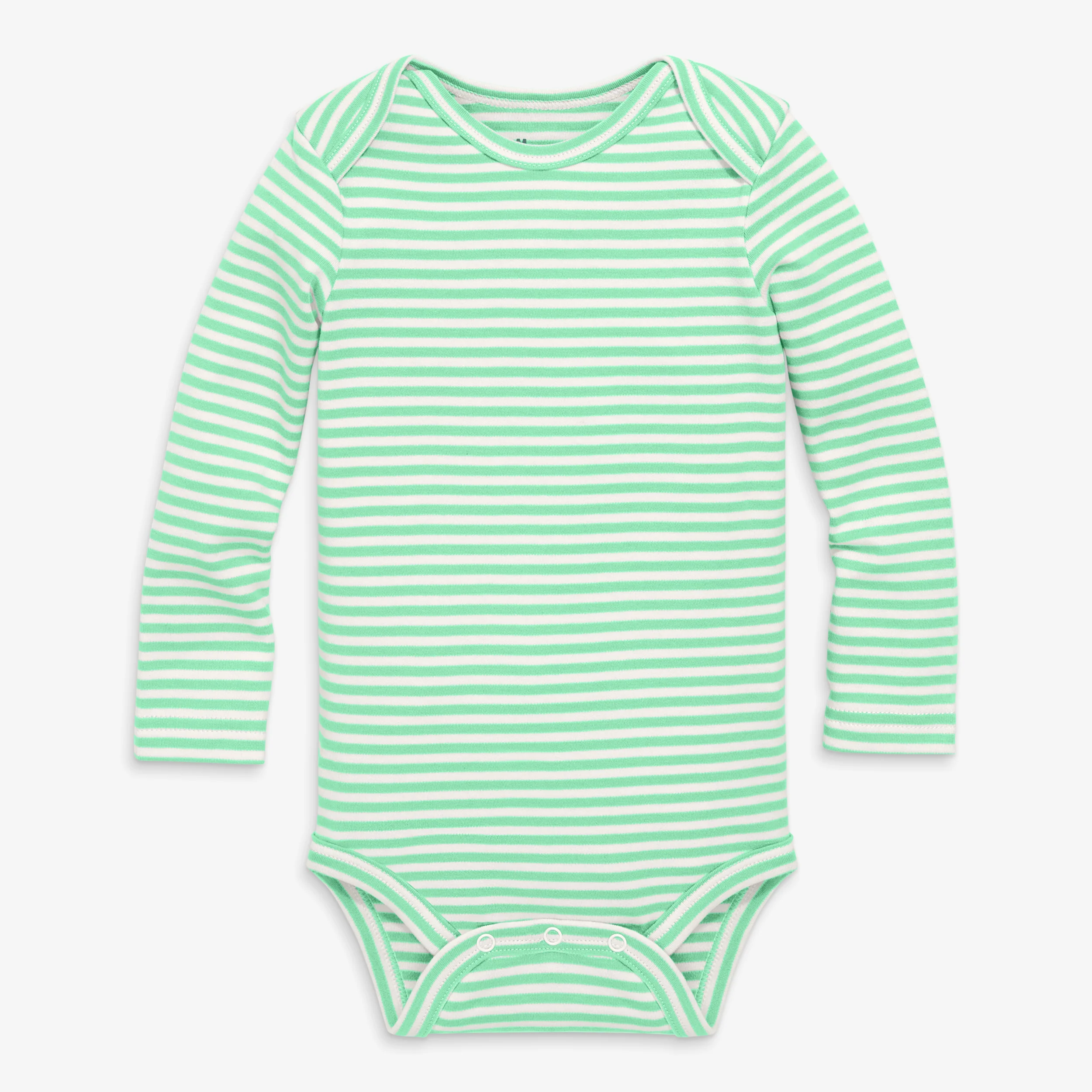 Organic long sleeve babysuit in stripe - Image 3