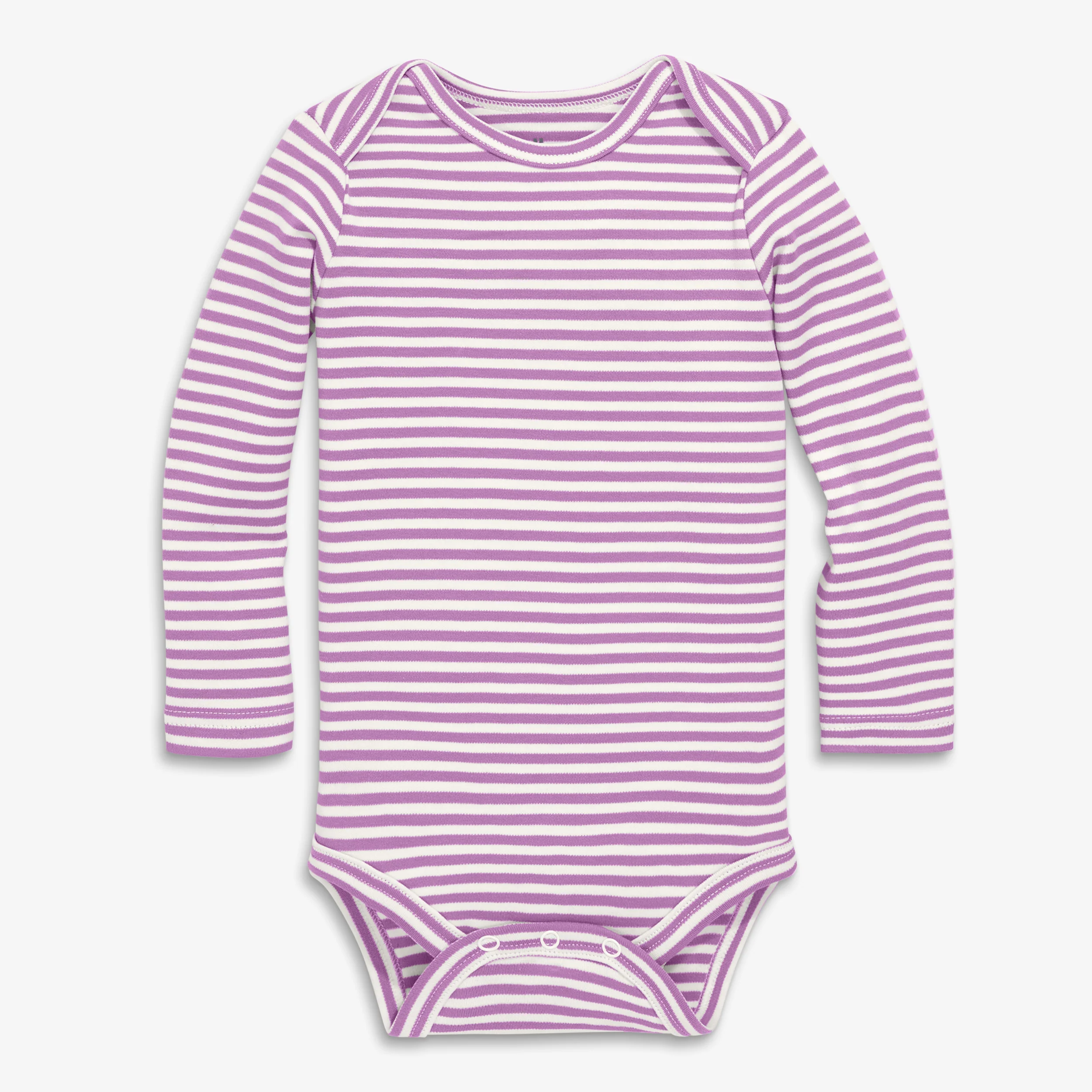 Organic long sleeve babysuit in stripe - Image 5