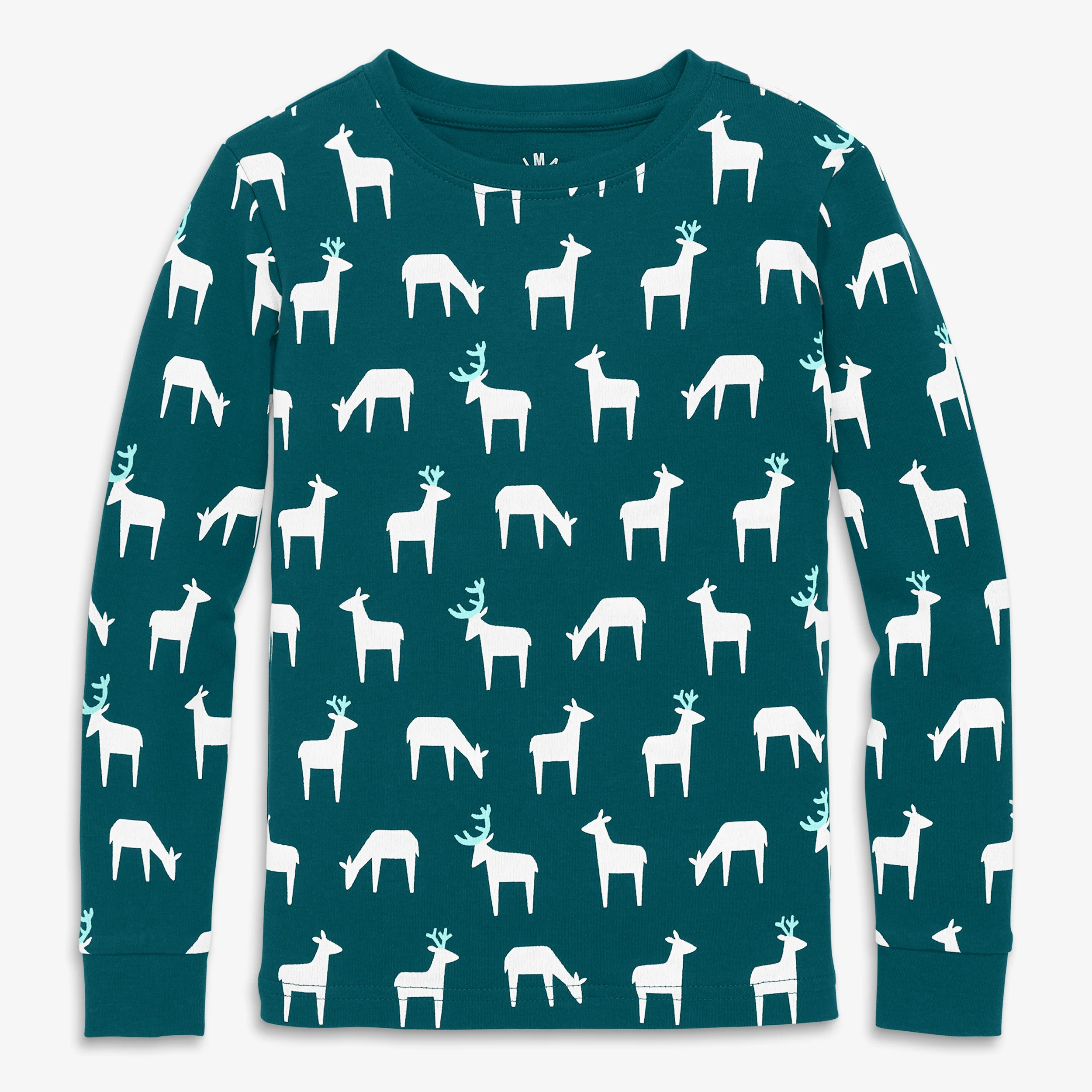 Clearance kids organic long sleeve pj top in forest friends