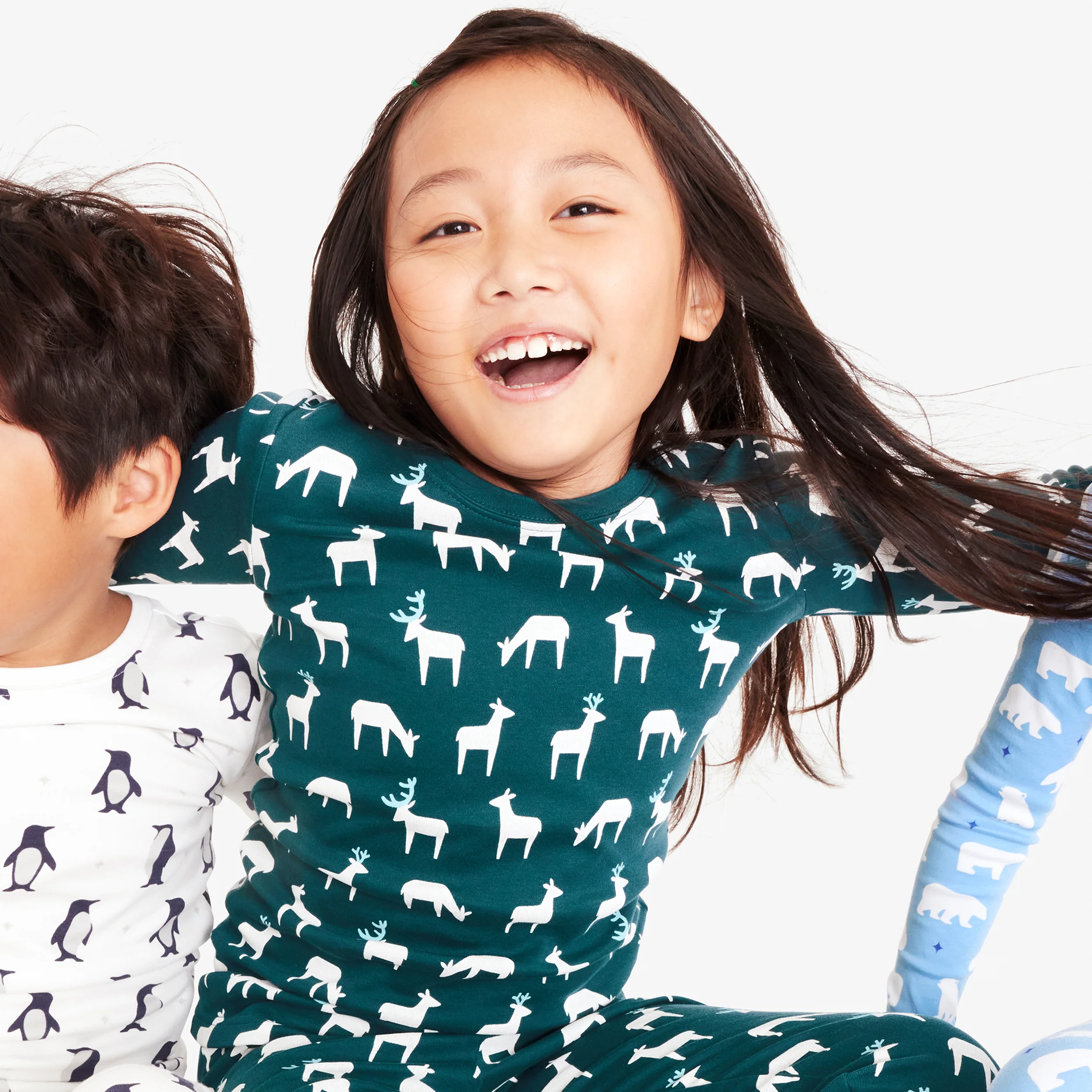 Clearance kids organic long sleeve pj top in forest friends - Image 2