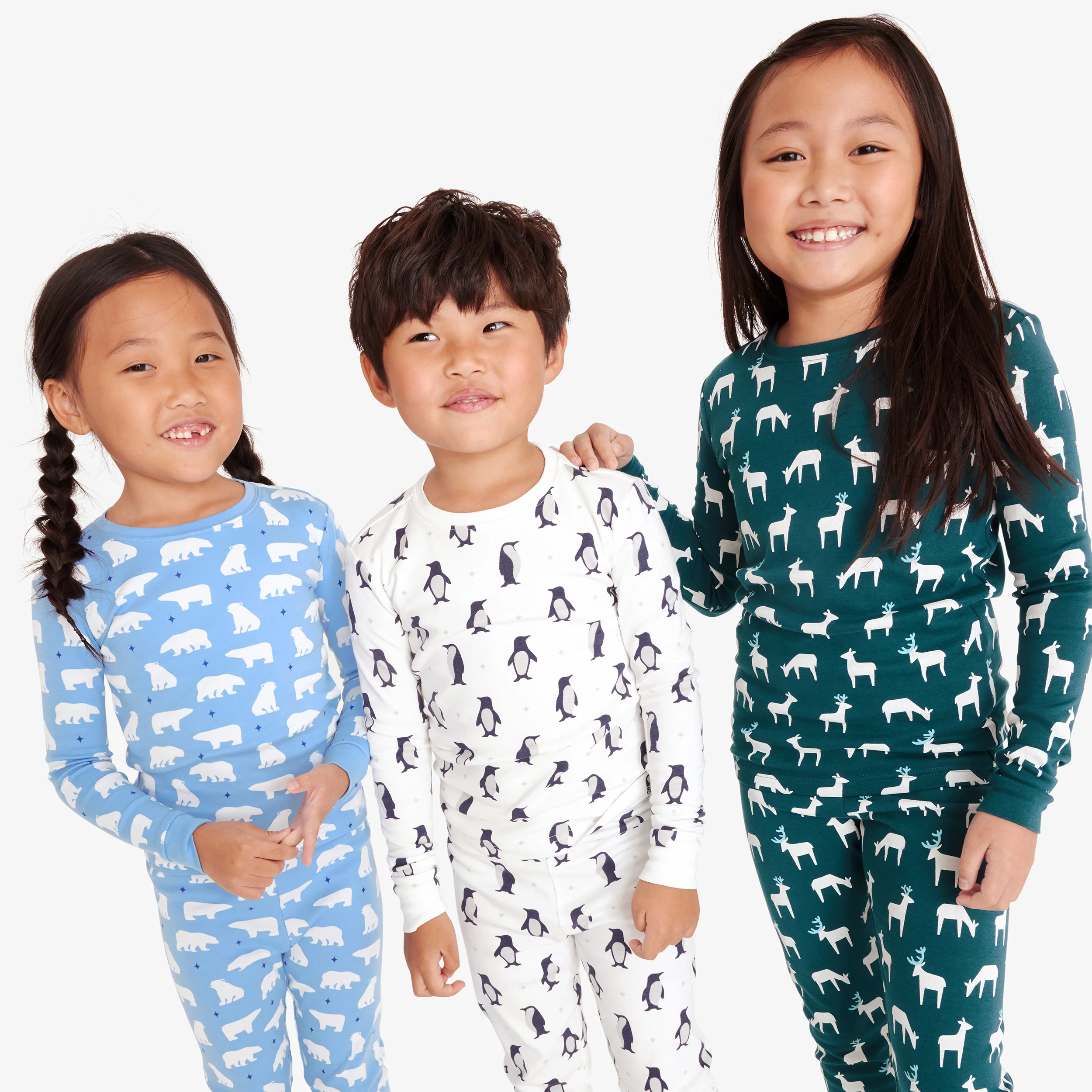 Clearance kids organic long sleeve pj top in forest friends - Image 3