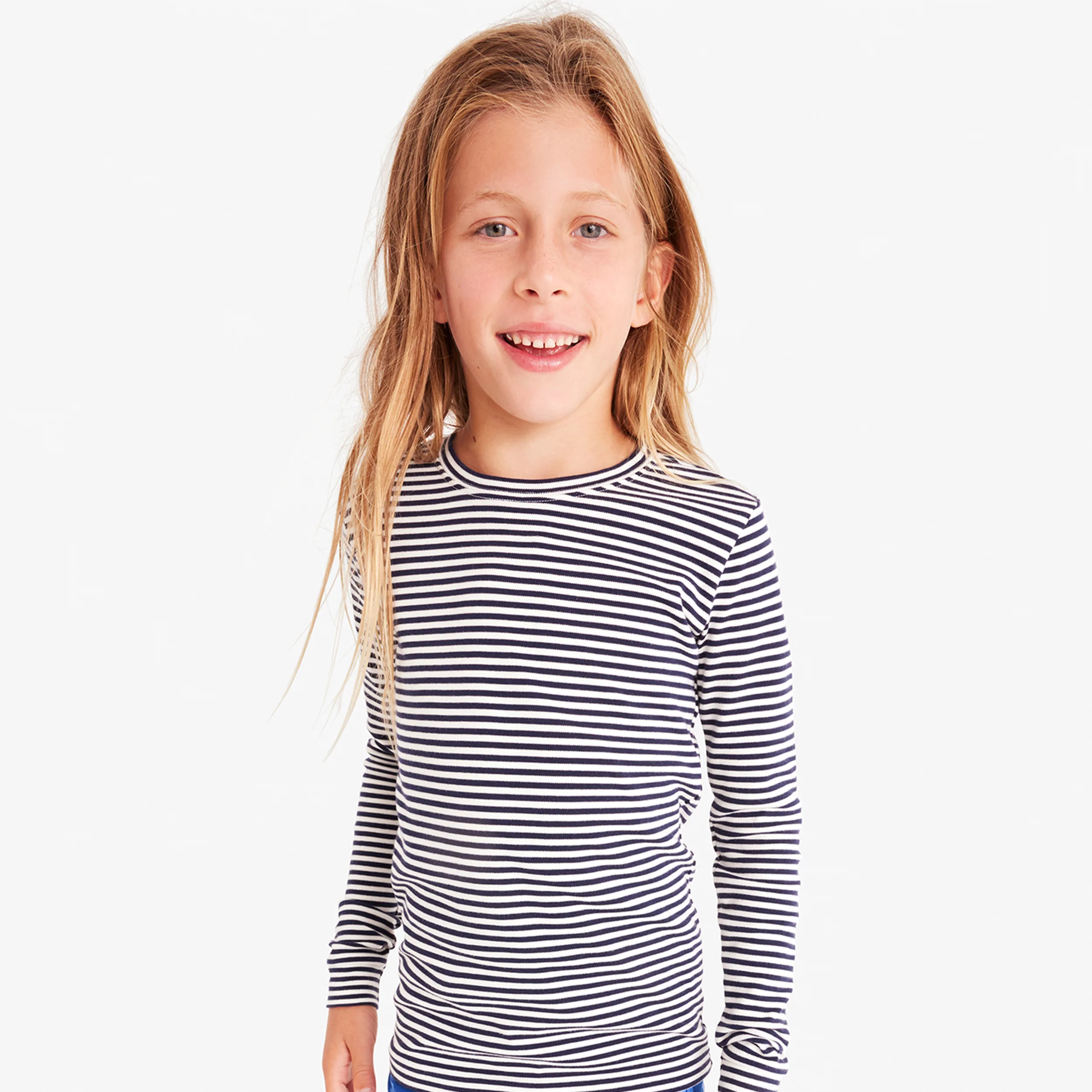 Kids organic long sleeve PJ top in stripe - Image 12